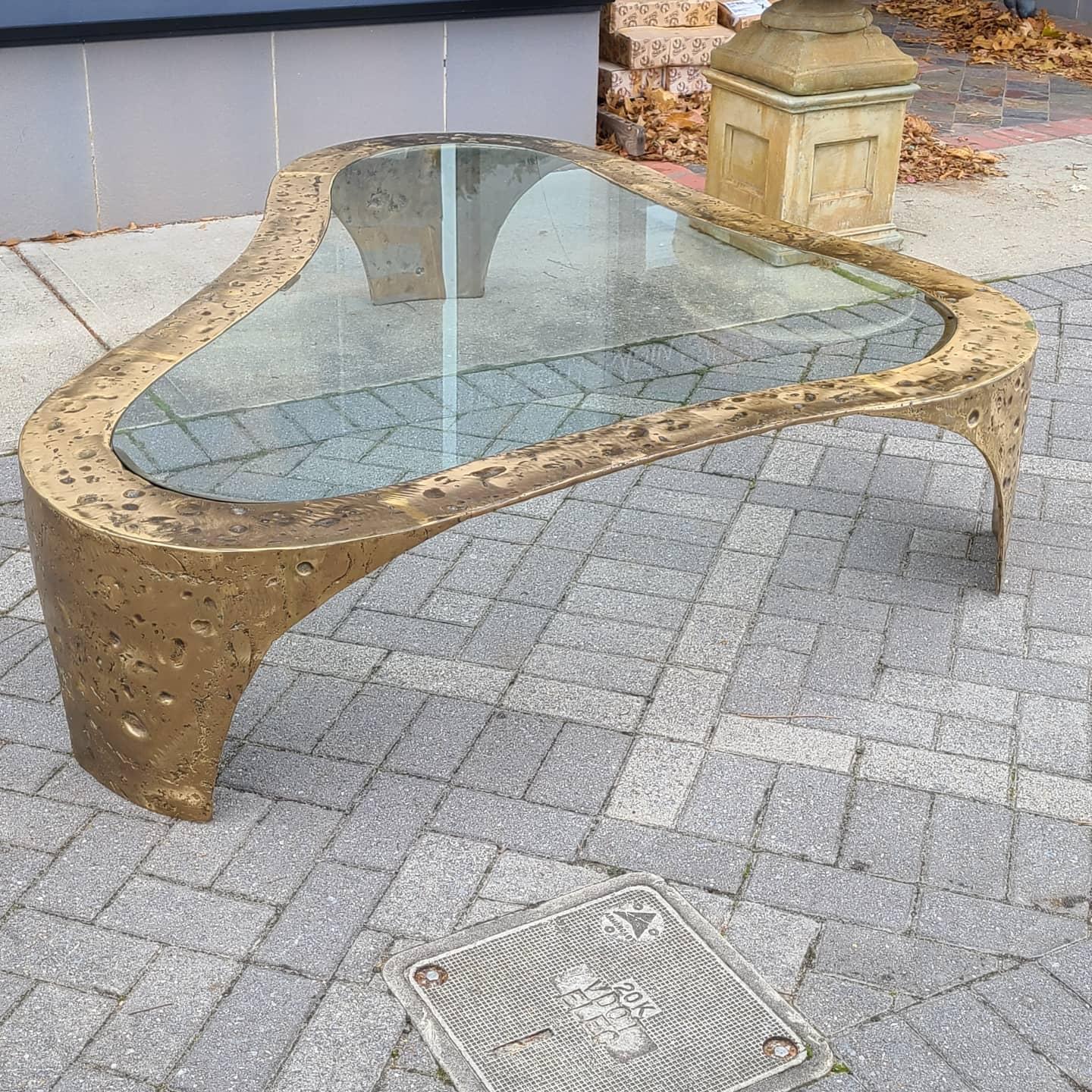 Forged Very Large Bronze Amorphic Coffee Table by Silas Seandel