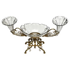 Very Large Bronze and Crystal Centerpiece Attributed to Baccarat