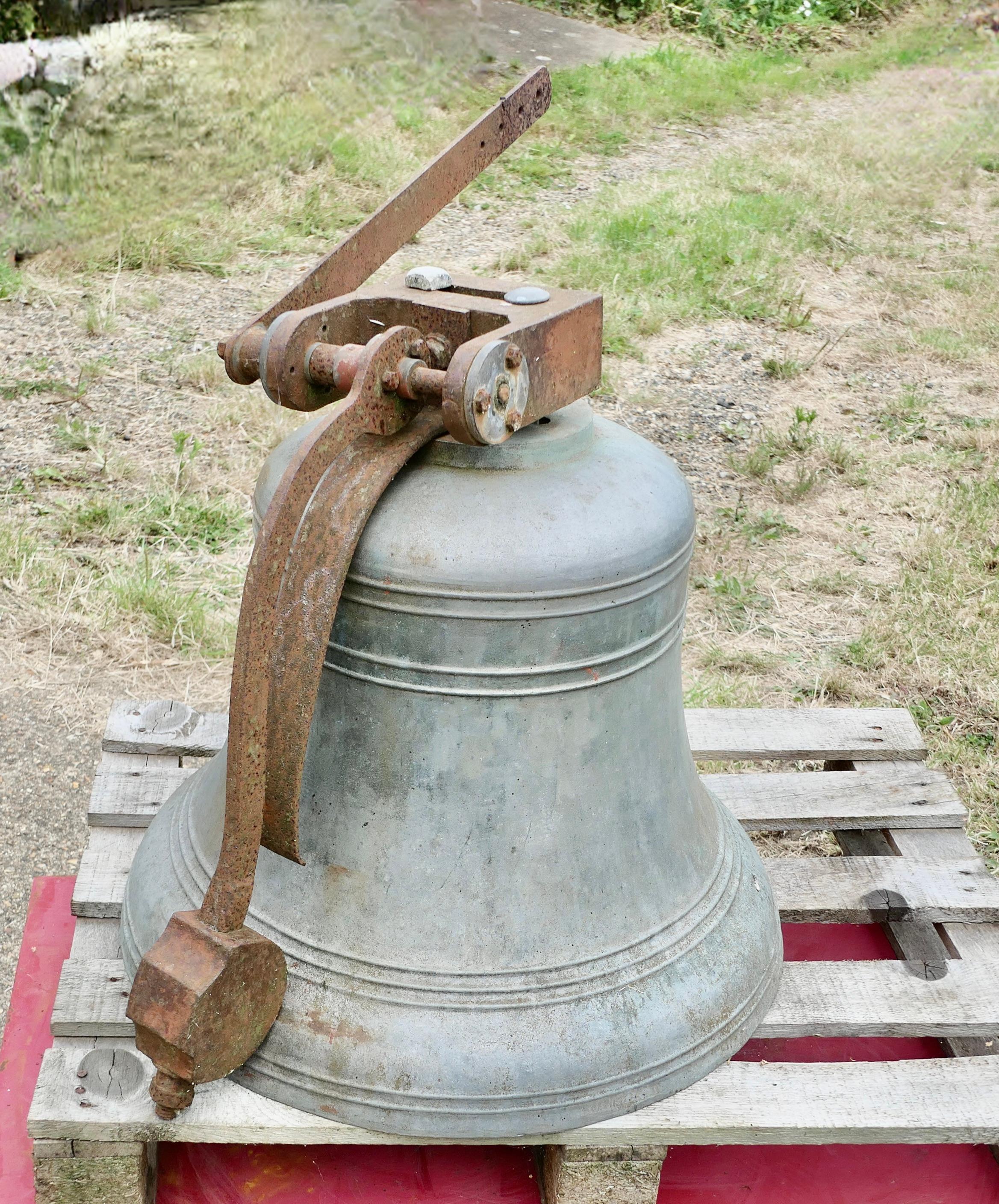 Industrial Very Large Bronze Bell from Synchronome made in 1948    For Sale