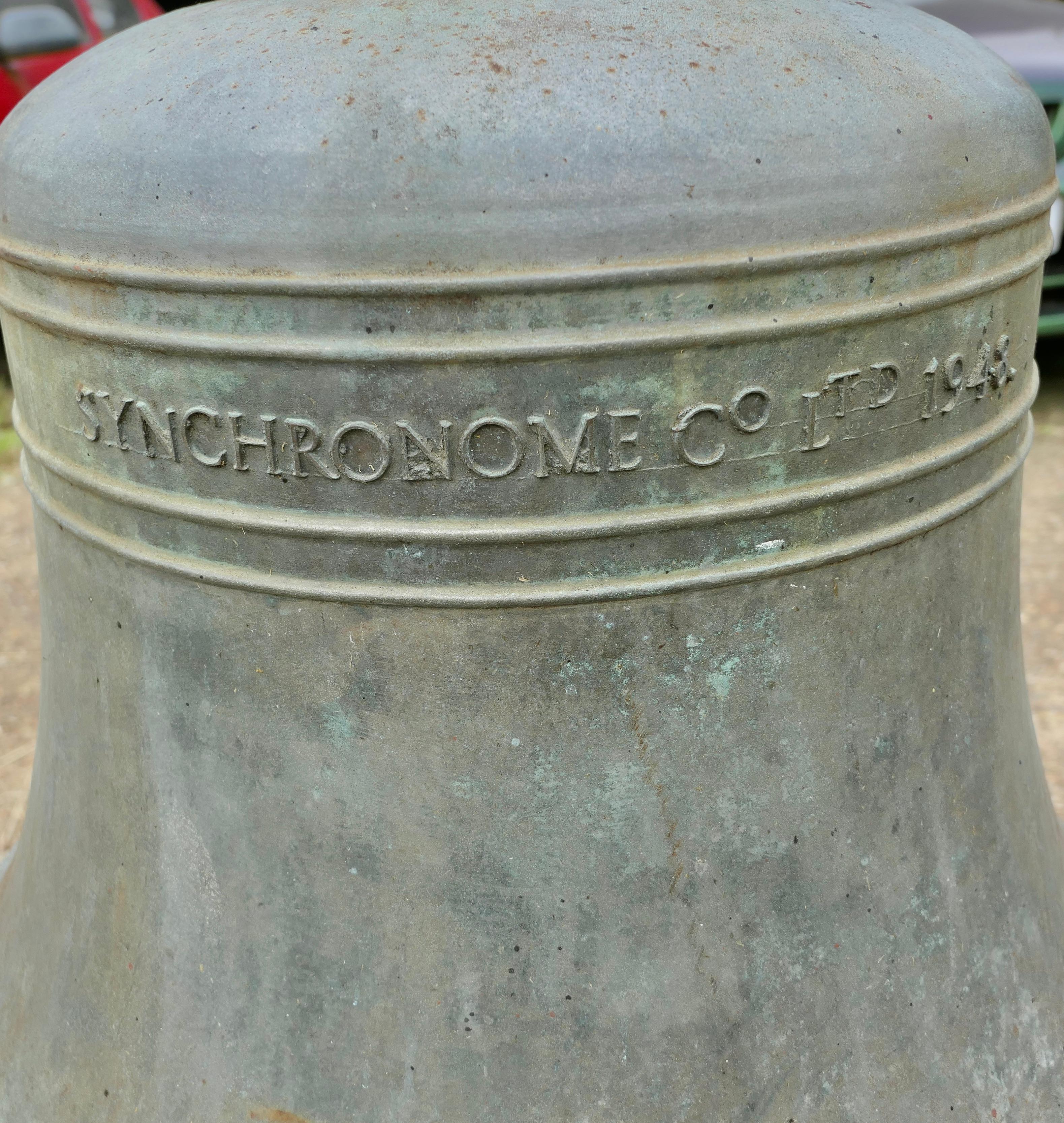 Mid-20th Century Very Large Bronze Bell from Synchronome made in 1948    For Sale