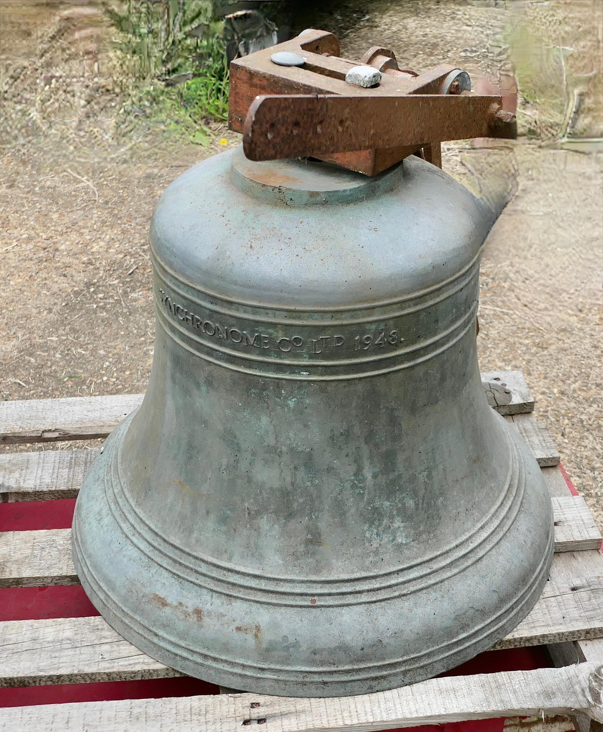 Very Large Bronze Bell from Synchronome made in 1948    For Sale 2