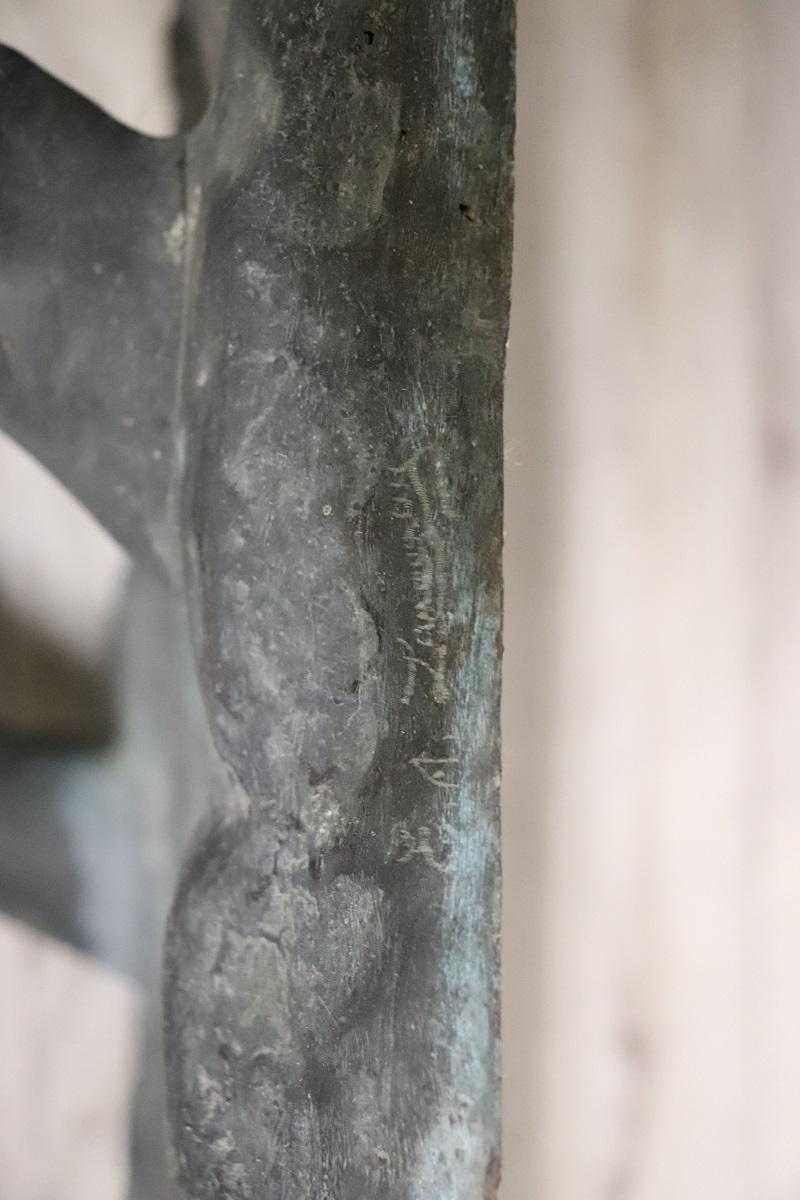 Sehr große Bronze-Skulptur signiert, Pferd und Jockey Statue Höhe 103 cm im Angebot 11