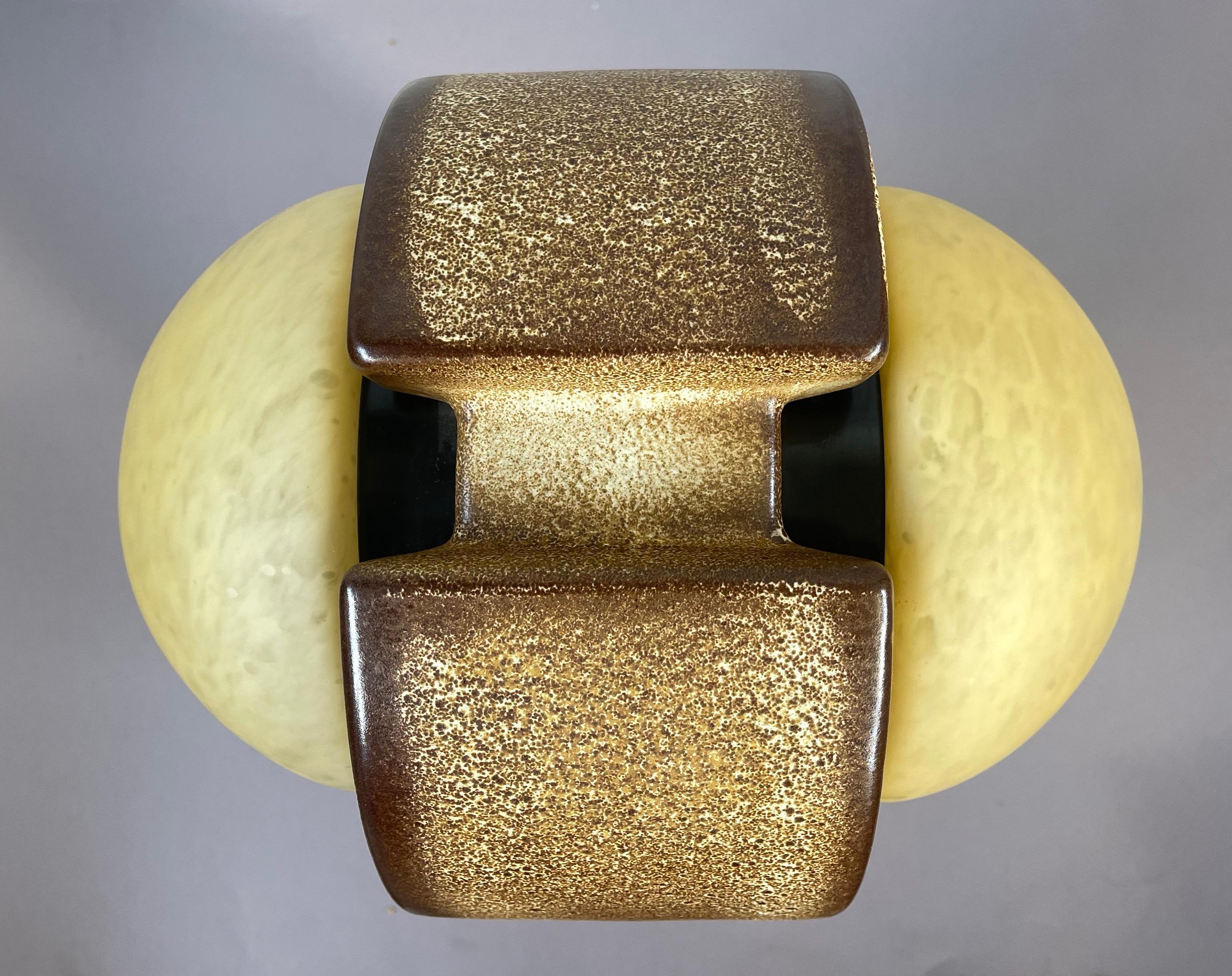 Very Large Brown Futuristic Ceramic Floor Lamp 1970s, West Germany, 2 Globed For Sale 7