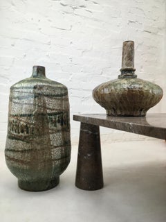 Very Large Brutalist Ceramic Lamp Base Style of Dan Arbeid 1970s