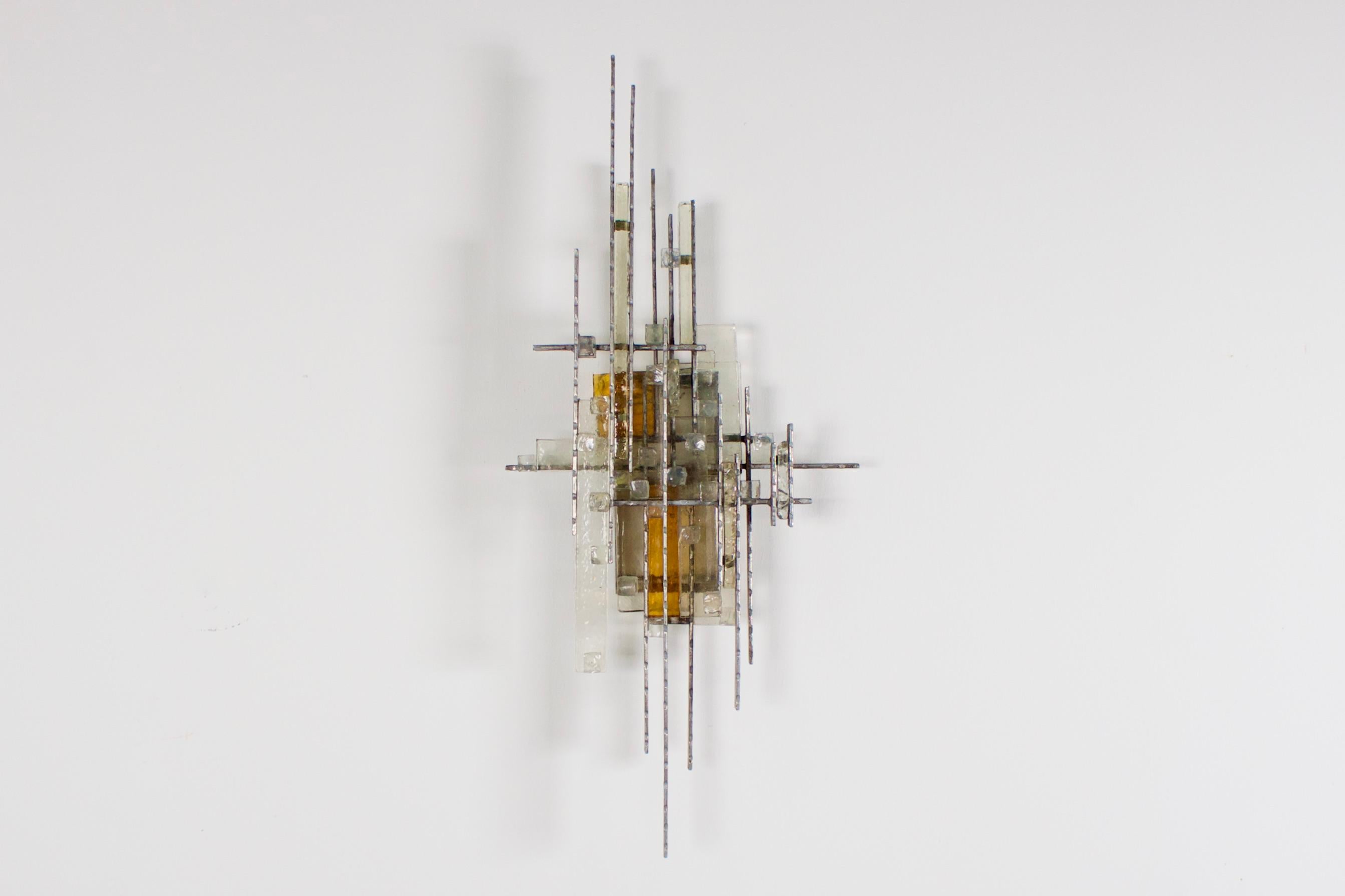Italian Very Large Brutalist Sconce by Albano Poli for Poliarte, 1970s