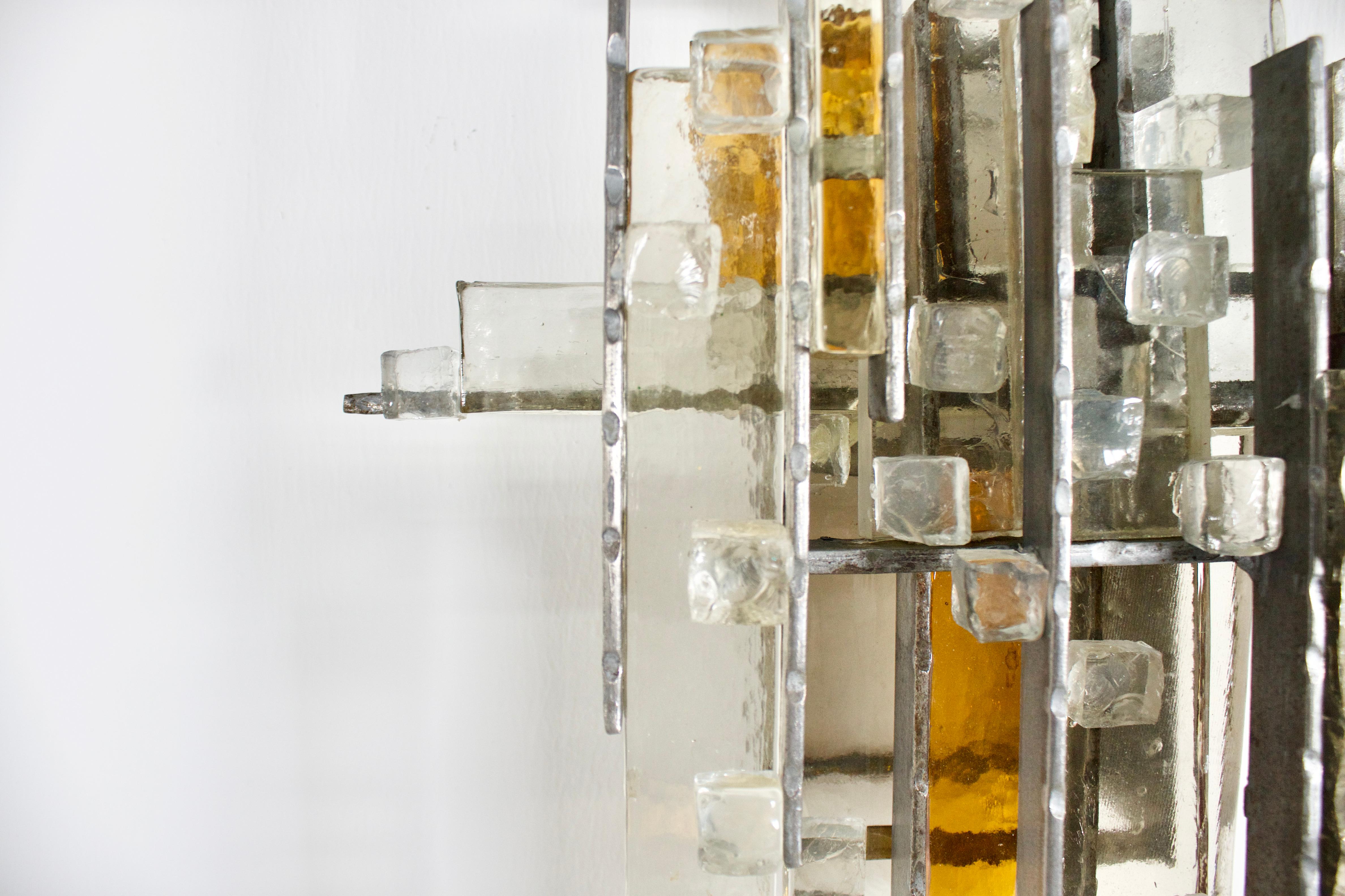 20th Century Very Large Brutalist Sconce by Albano Poli for Poliarte, 1970s