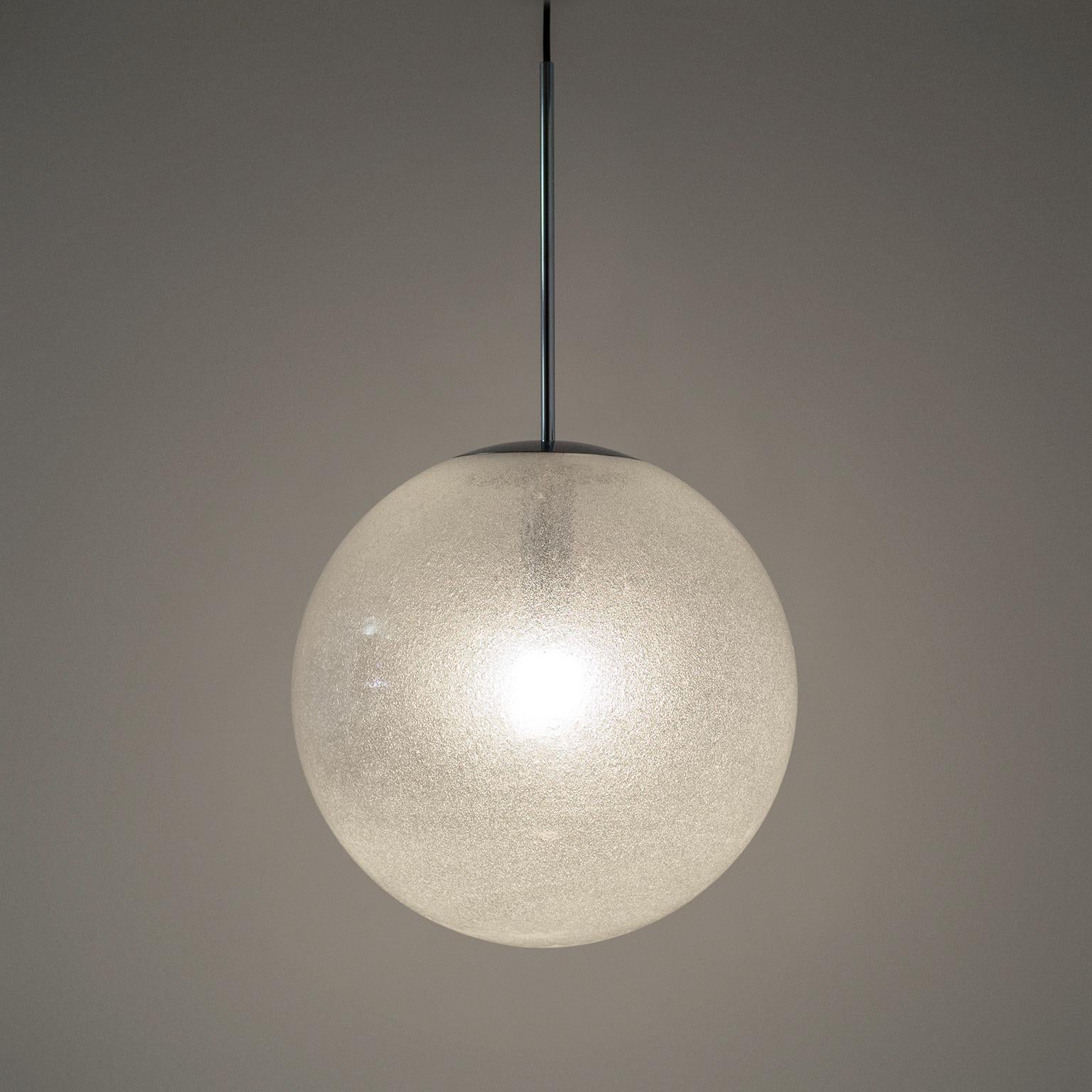 Very Large Bubble Glass Globe Pendant by Peill & Putzler, 1970s For Sale 3