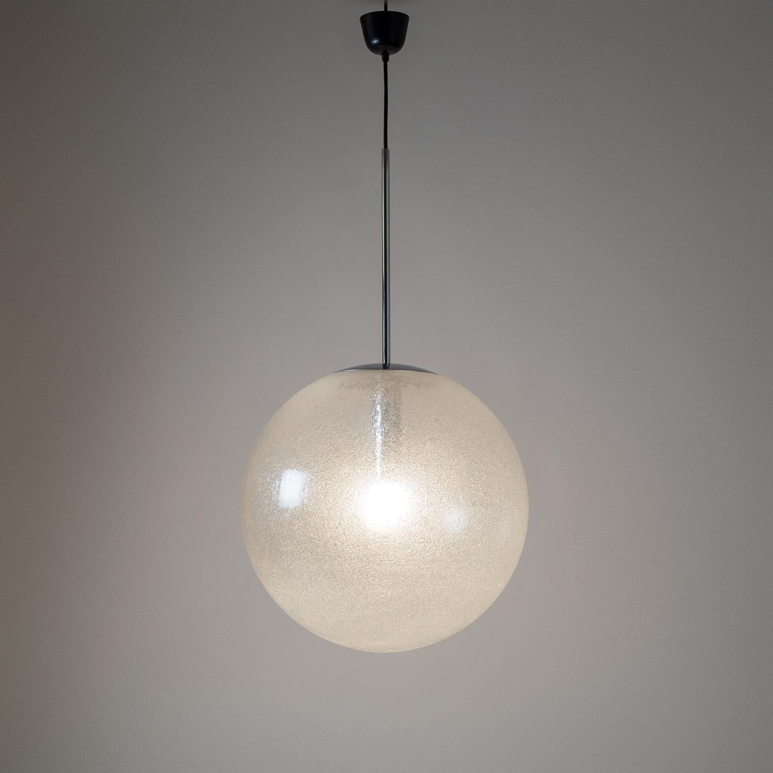 Blown Glass Very Large Bubble Glass Globe Pendant by Peill & Putzler, 1970s For Sale