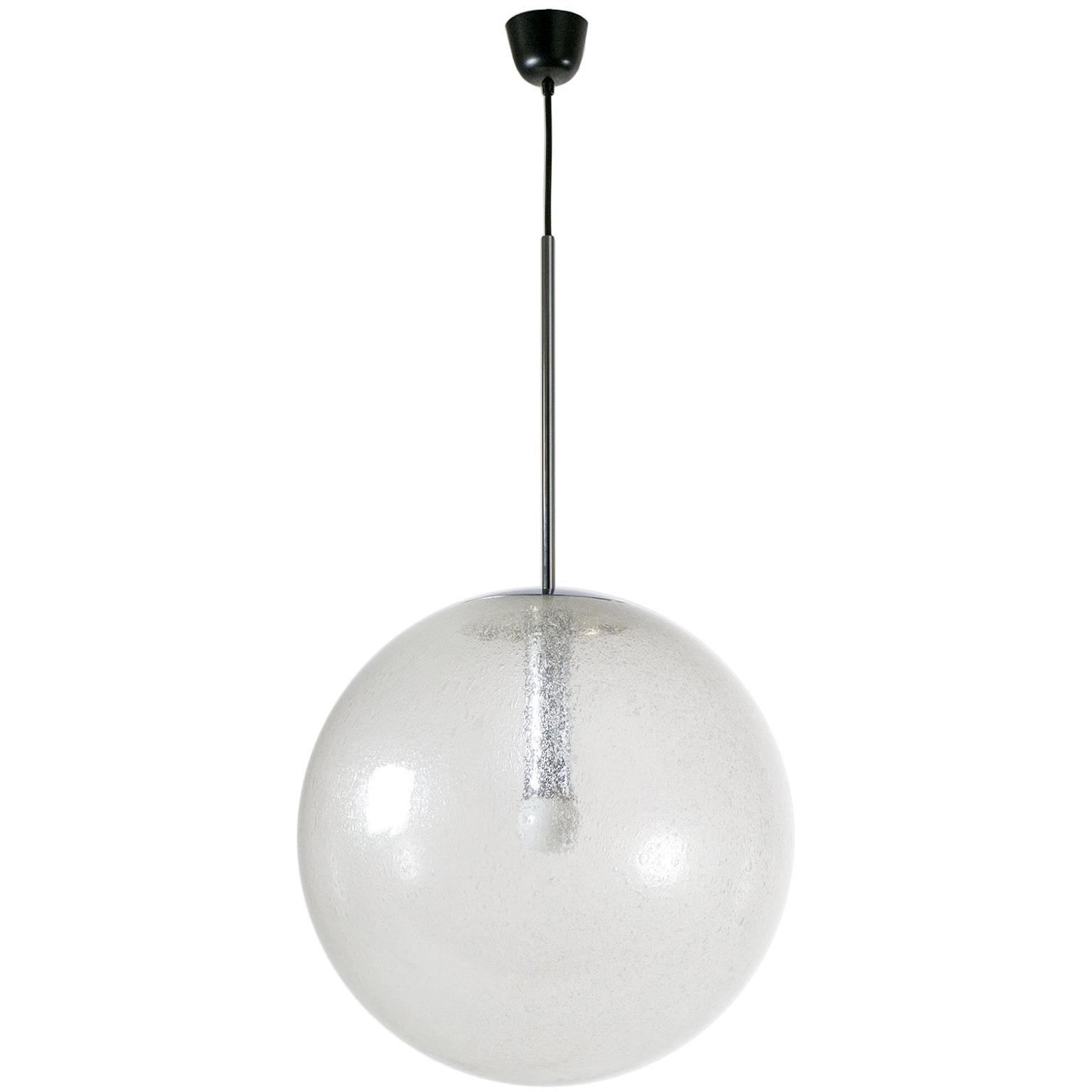 Very Large Bubble Glass Globe Pendant by Peill & Putzler, 1970s For Sale