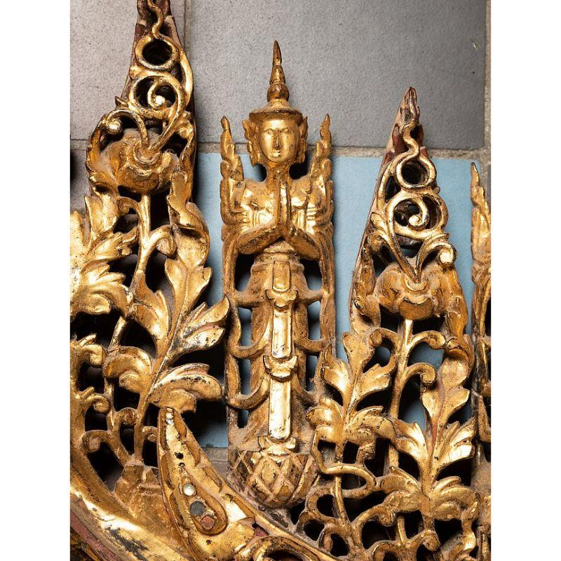 Very Large Burmese Wooden Temple Panel from Burma For Sale 7
