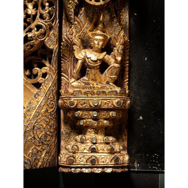 Very Large Burmese Wooden Temple Panel from Burma For Sale 13