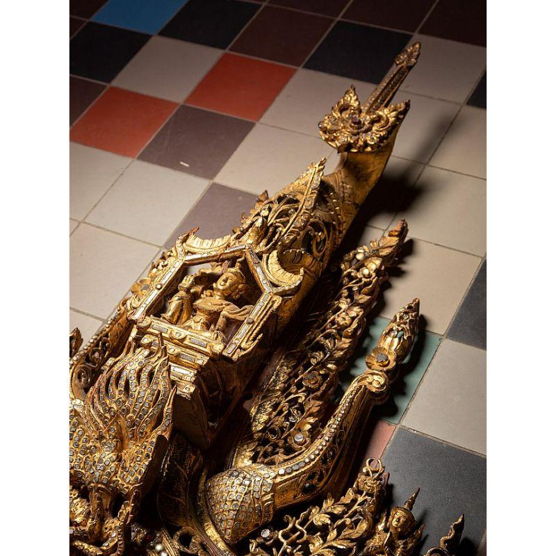 Very Large Burmese Wooden Temple Panel from Burma For Sale 1