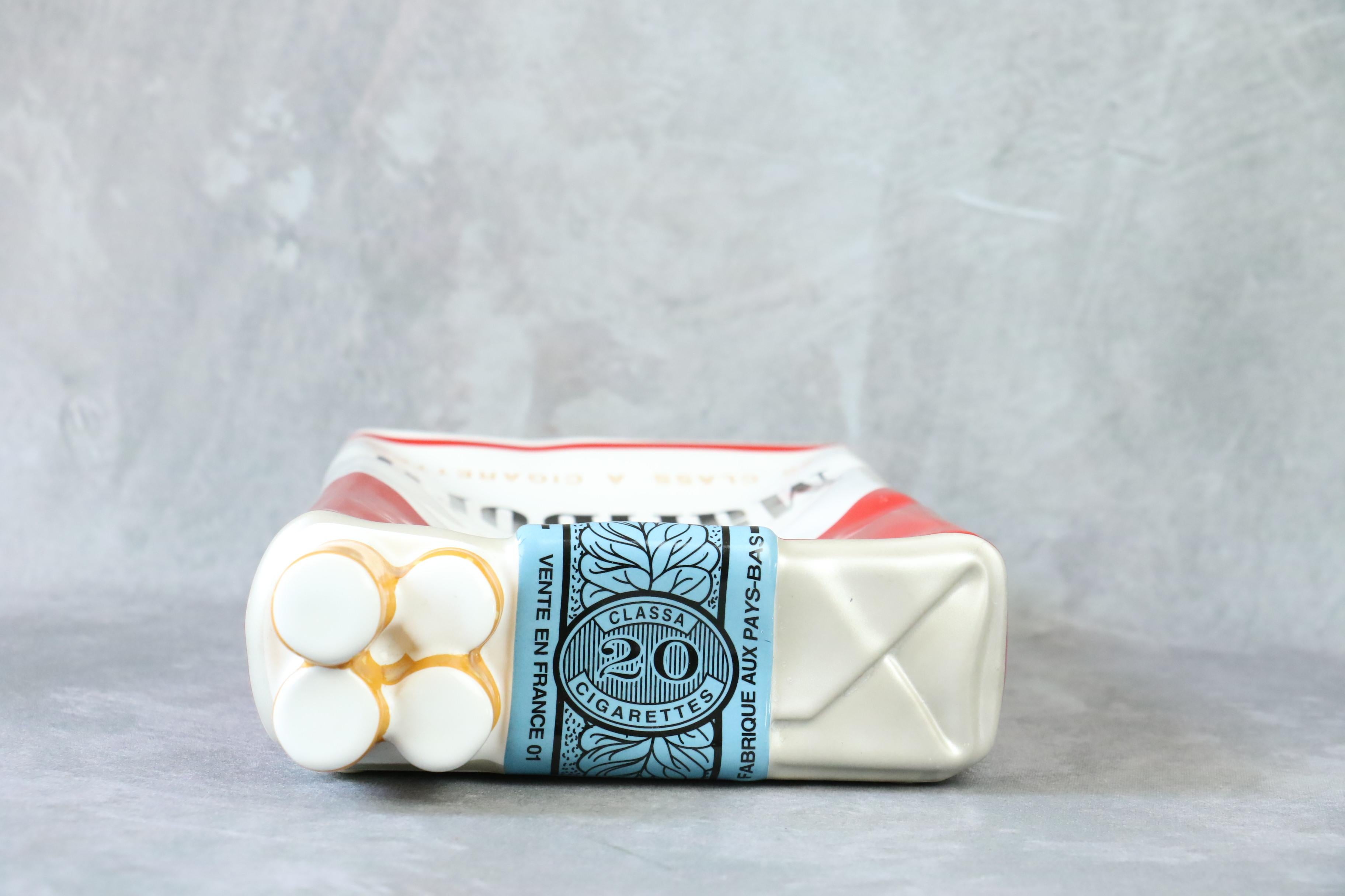 Mid-Century Modern Very Large Ceramic Bowl or Ahstray for Marlboro, Made in France, circa 1970s