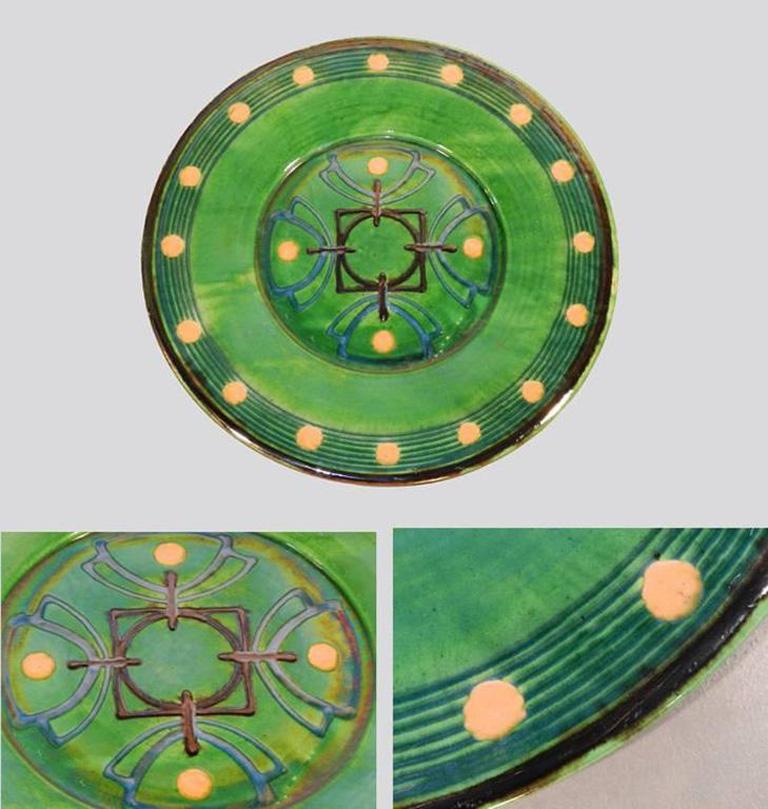 Mid-Century Modern Very Large Ceramic Platter Signed Biot, circa 1960 For Sale