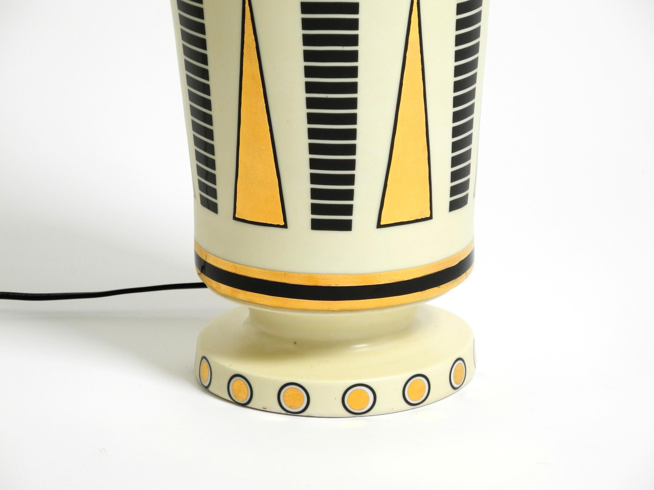 Very large ceramic table lamp with Egyptian motifs by Nicolas Blandin Paris For Sale 5