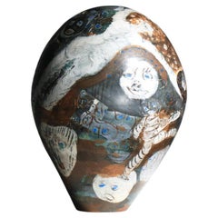 Vaso in ceramica molto grande dell'artista francese Sophie Combres