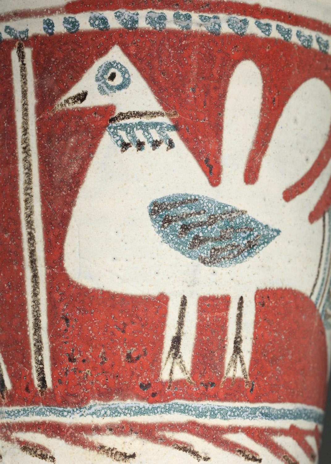 very large ceramic vase Gustave Reynaud Jean Derval atelier du Murier Vallauris For Sale 2