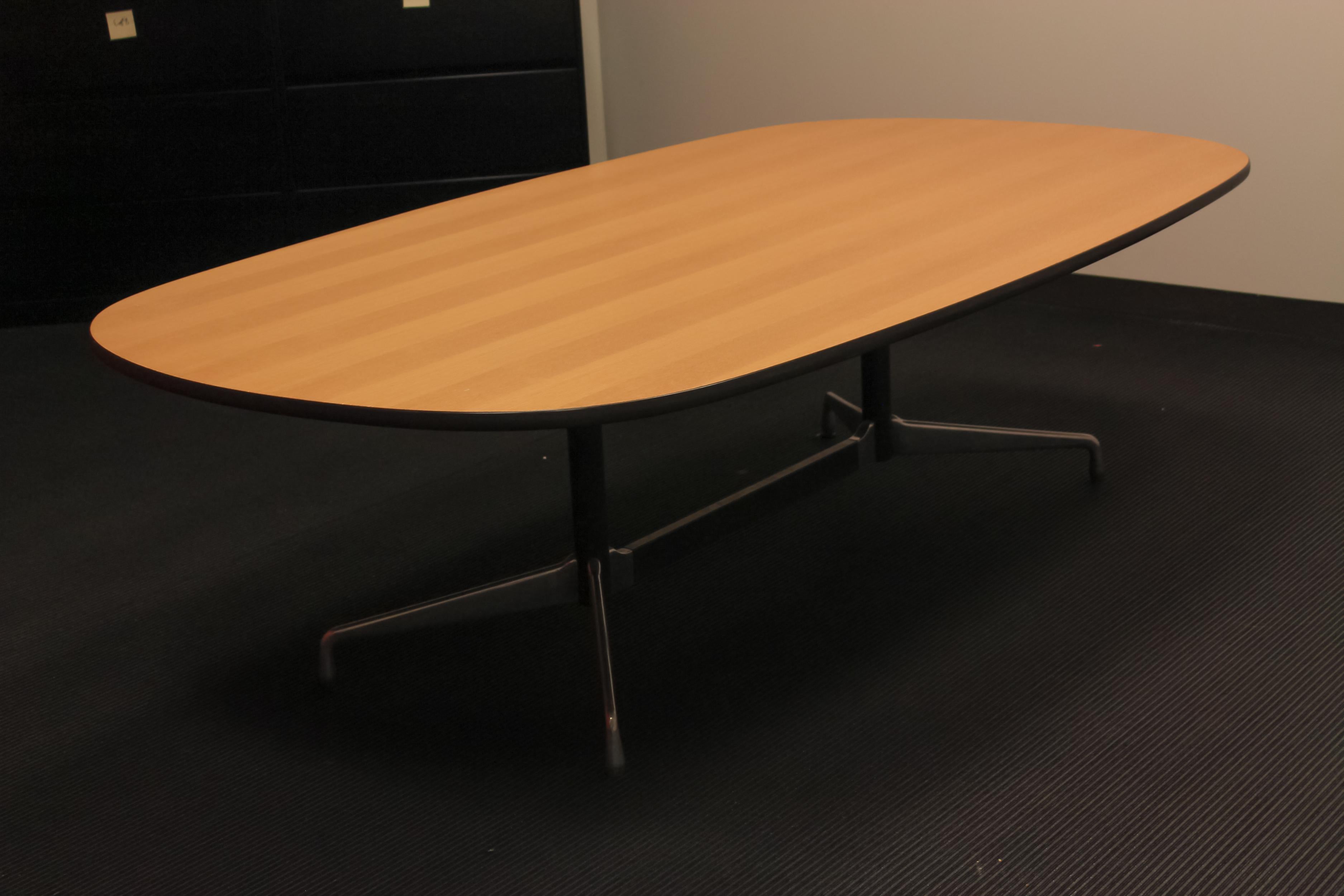 This rare table was designed by Charles and Ray Eames in the early 1960s for Herman Miller, the producer of all Eames designs at the time. It was not widely produced at the time, and very few were made. This example is likely from the late 1970s. It