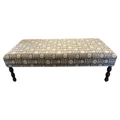 Vintage Very Large Charming Upholstered Ottoman Coffee Table