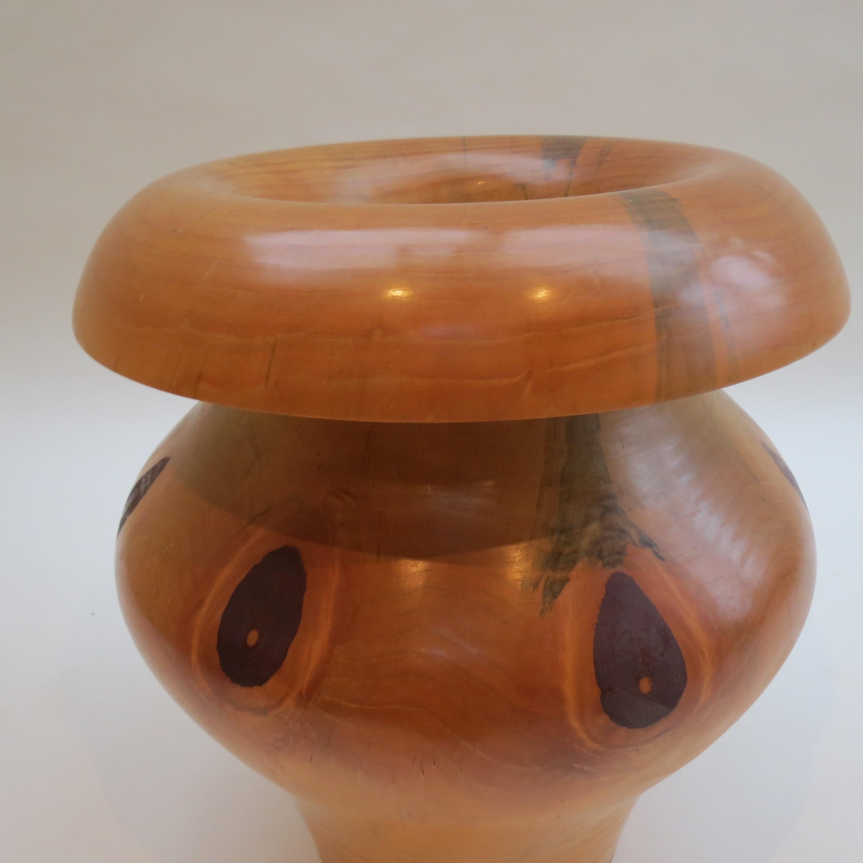 Hand-Crafted Very Large Chile Pine Wood Sculptural Pot Handcrafted by Stephen Cooper, England