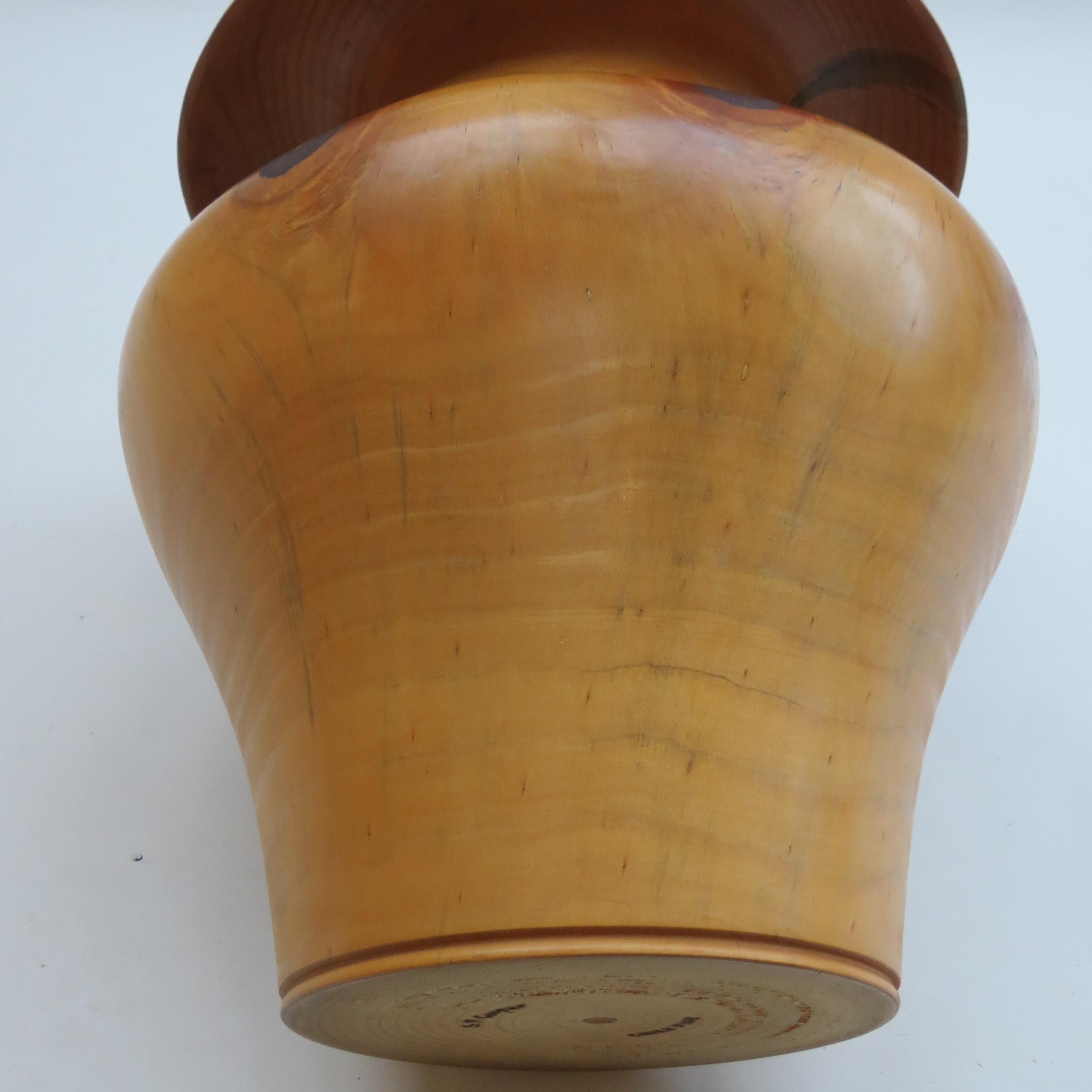 Very Large Chile Pine Wood Sculptural Pot Handcrafted by Stephen Cooper, England 3