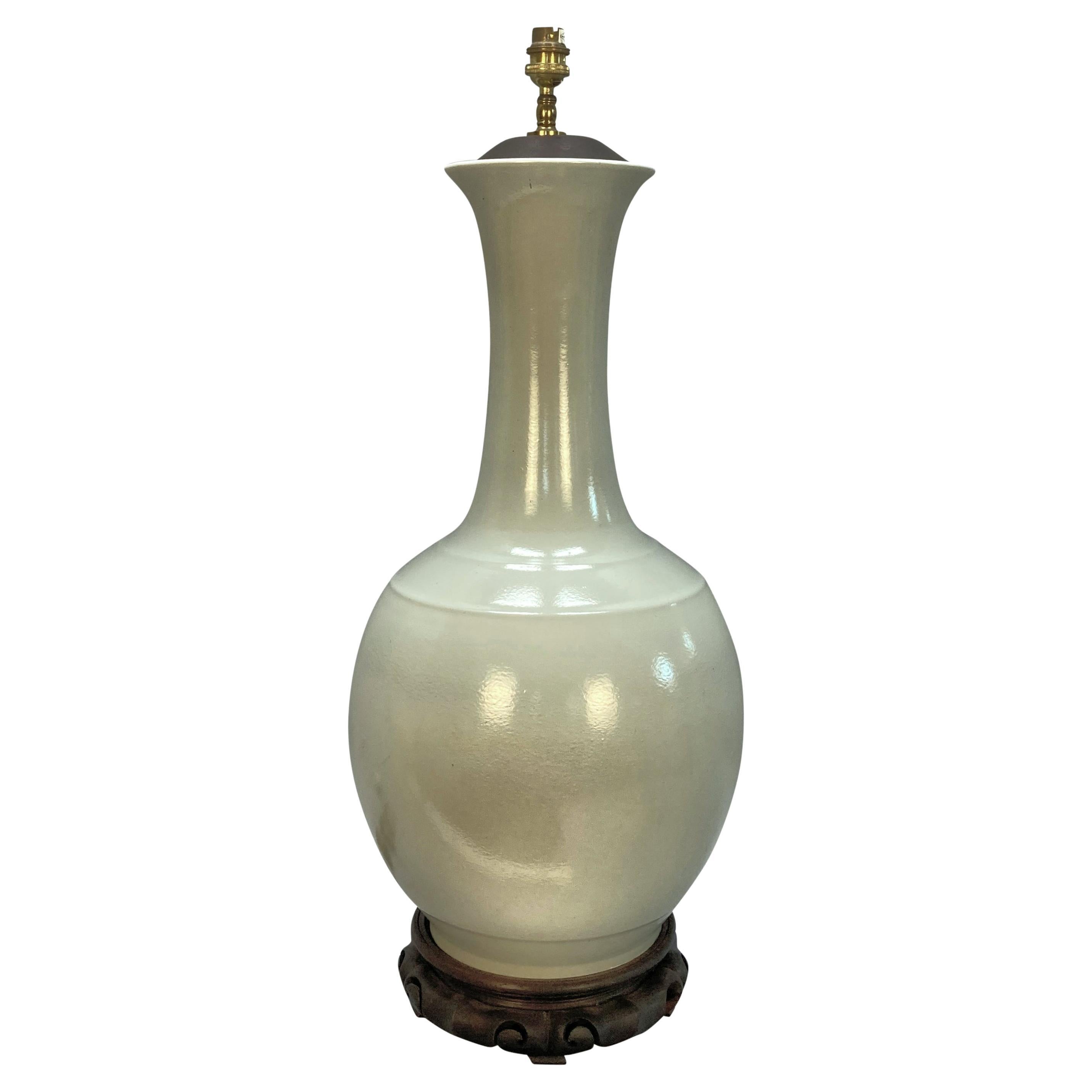 Very Large Chinese Celadon Vase Lamp