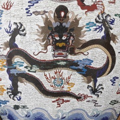 Very Large Chinese Enamel Jardinière on Wooden Stand