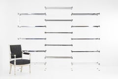 Very Large Chrome and Lucite Etagere
