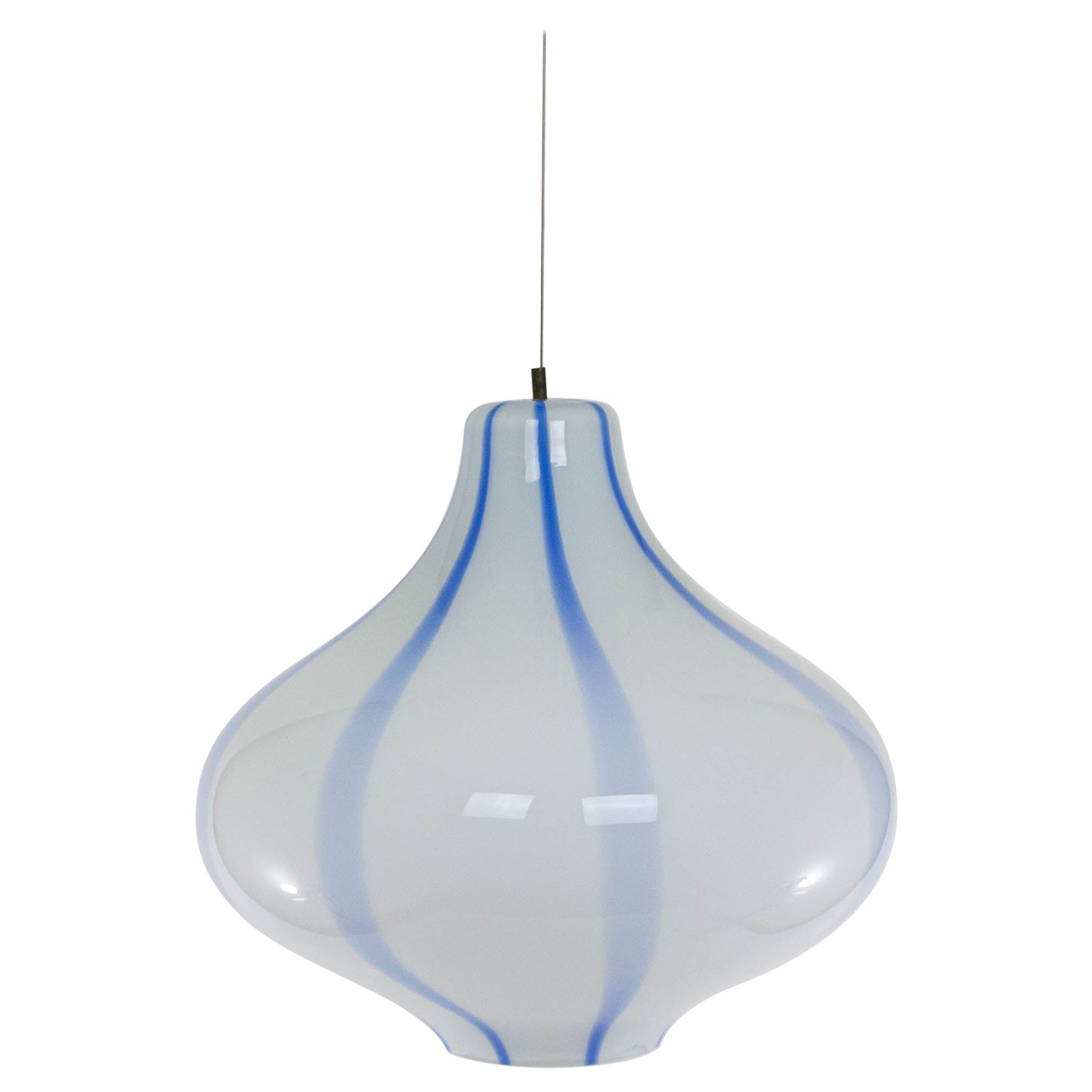 Très grande suspension en verre de Murano Cipolla par Massimo Vignelli pour Venini, années 1950