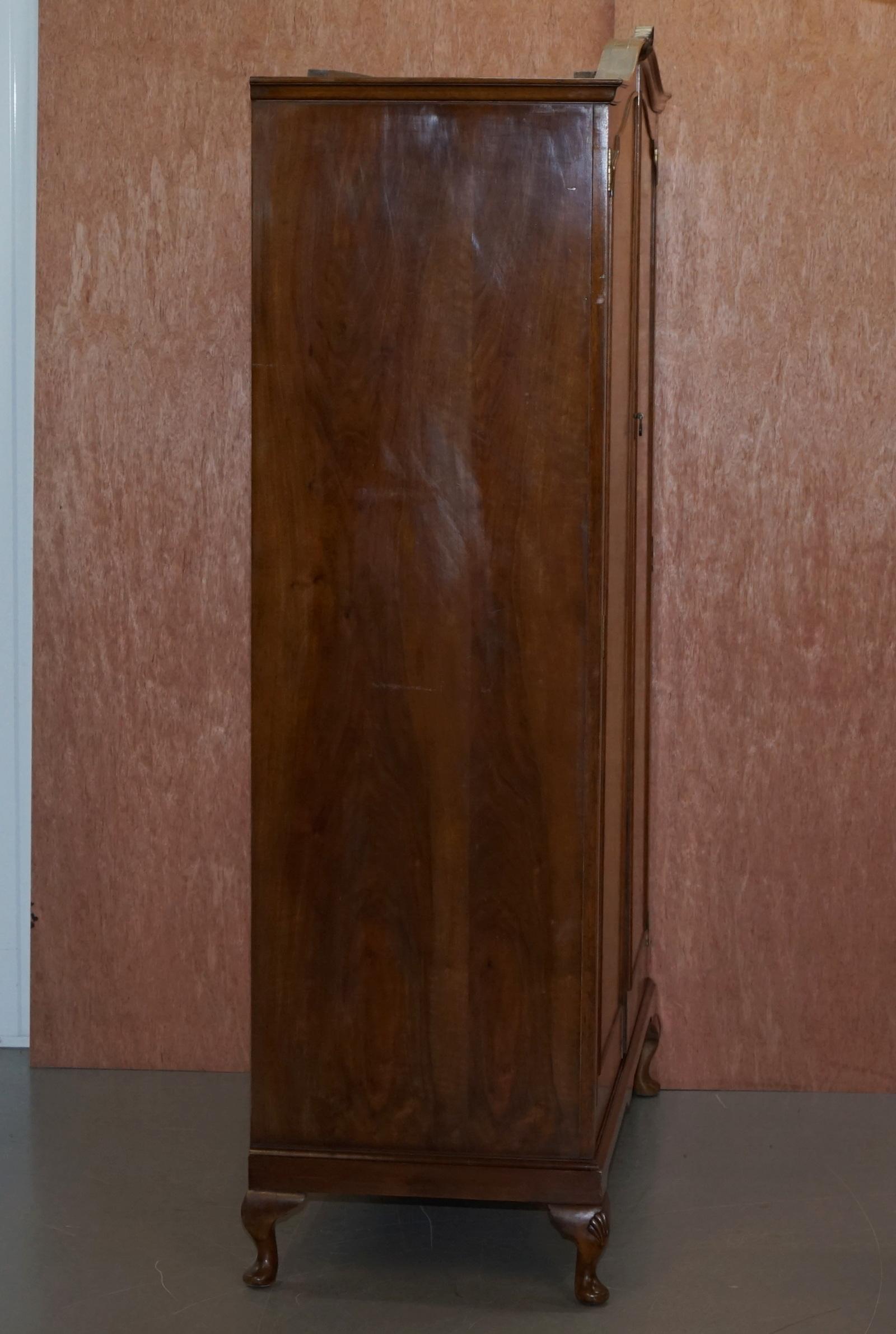 English Very Large circa 1930s Figured Walnut Double Wardrobe Part of Bedroom Suite