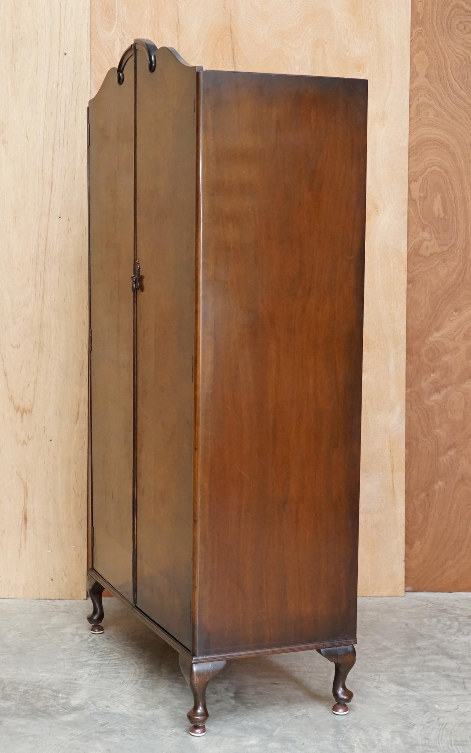 Very Large circa 1930's Maple & Co Burr Walnut Double Wardrobe Part of a Suite 3