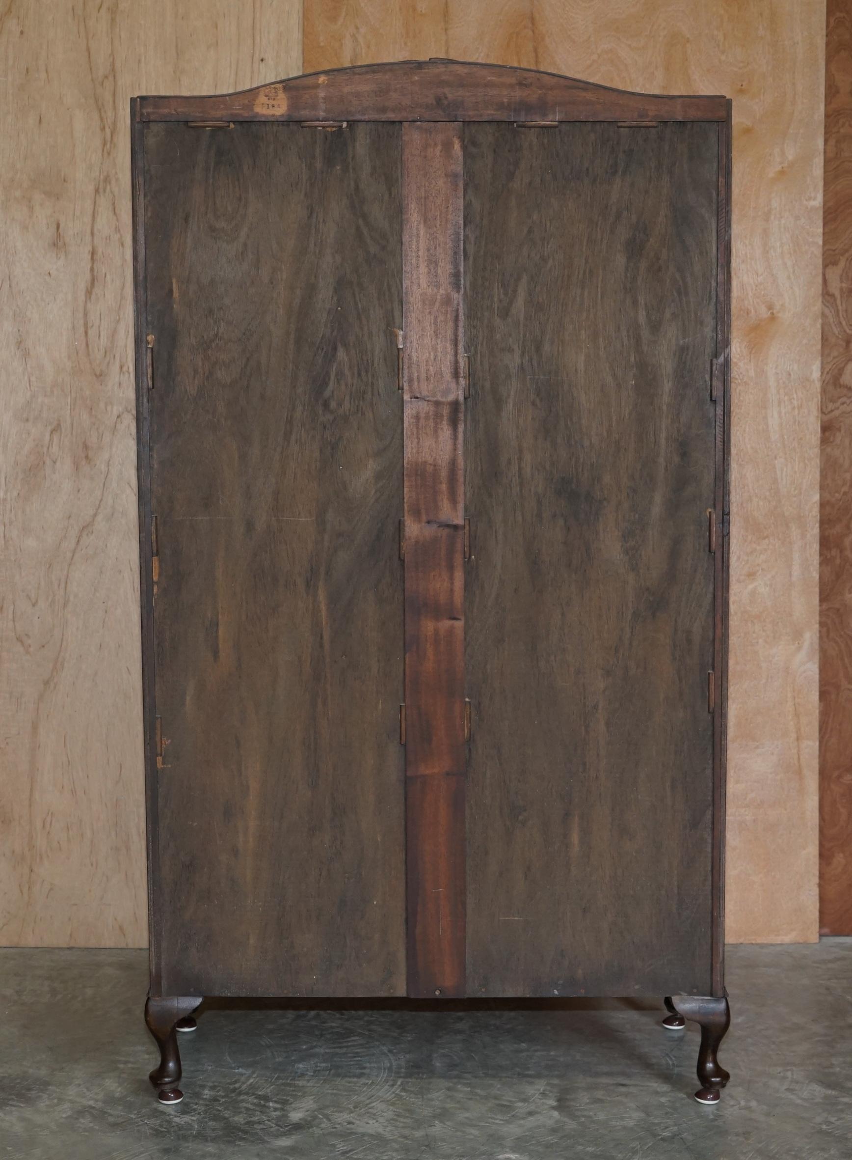 Very Large circa 1930's Maple & Co Burr Walnut Double Wardrobe Part of a Suite 4
