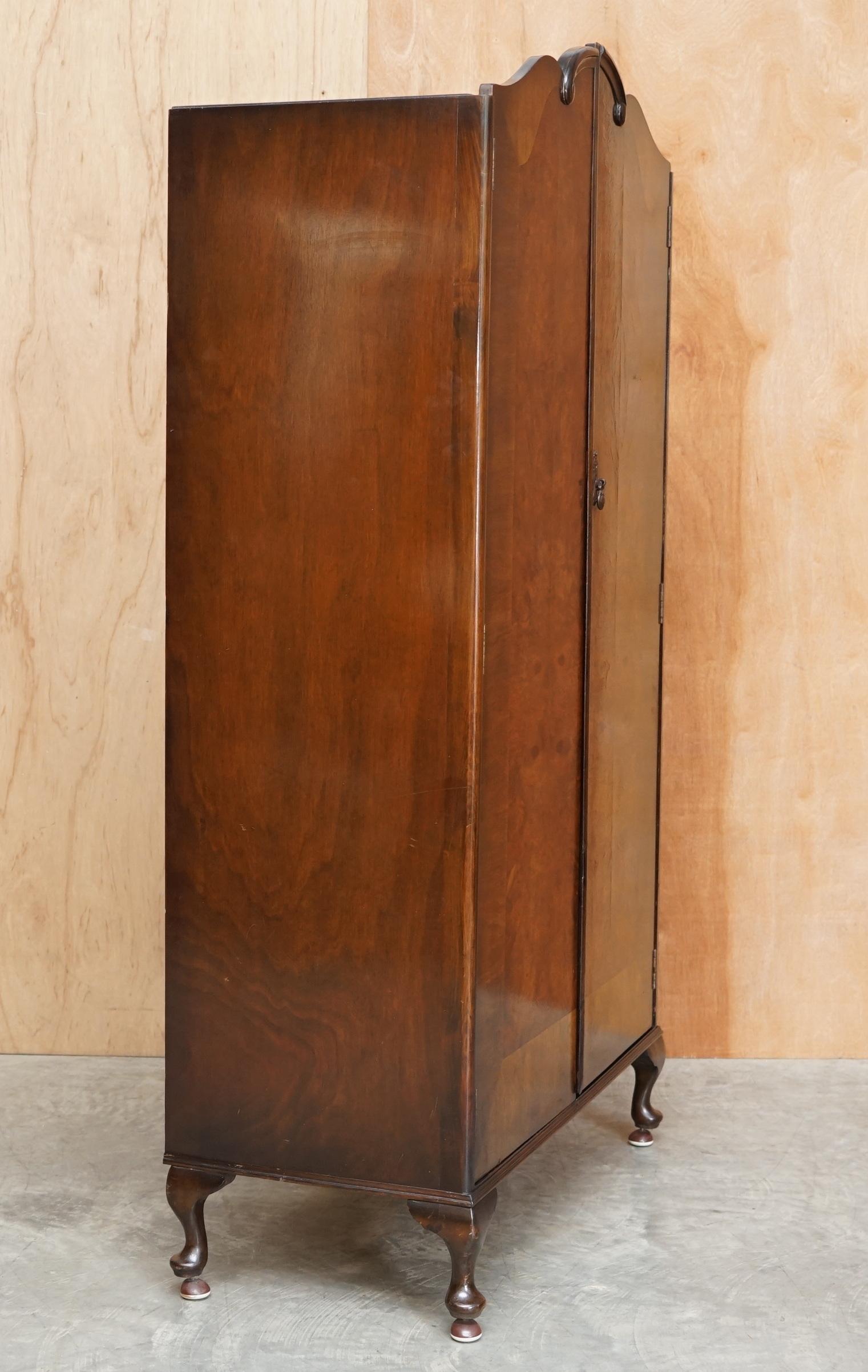 Very Large circa 1930's Maple & Co Burr Walnut Double Wardrobe Part of a Suite 5
