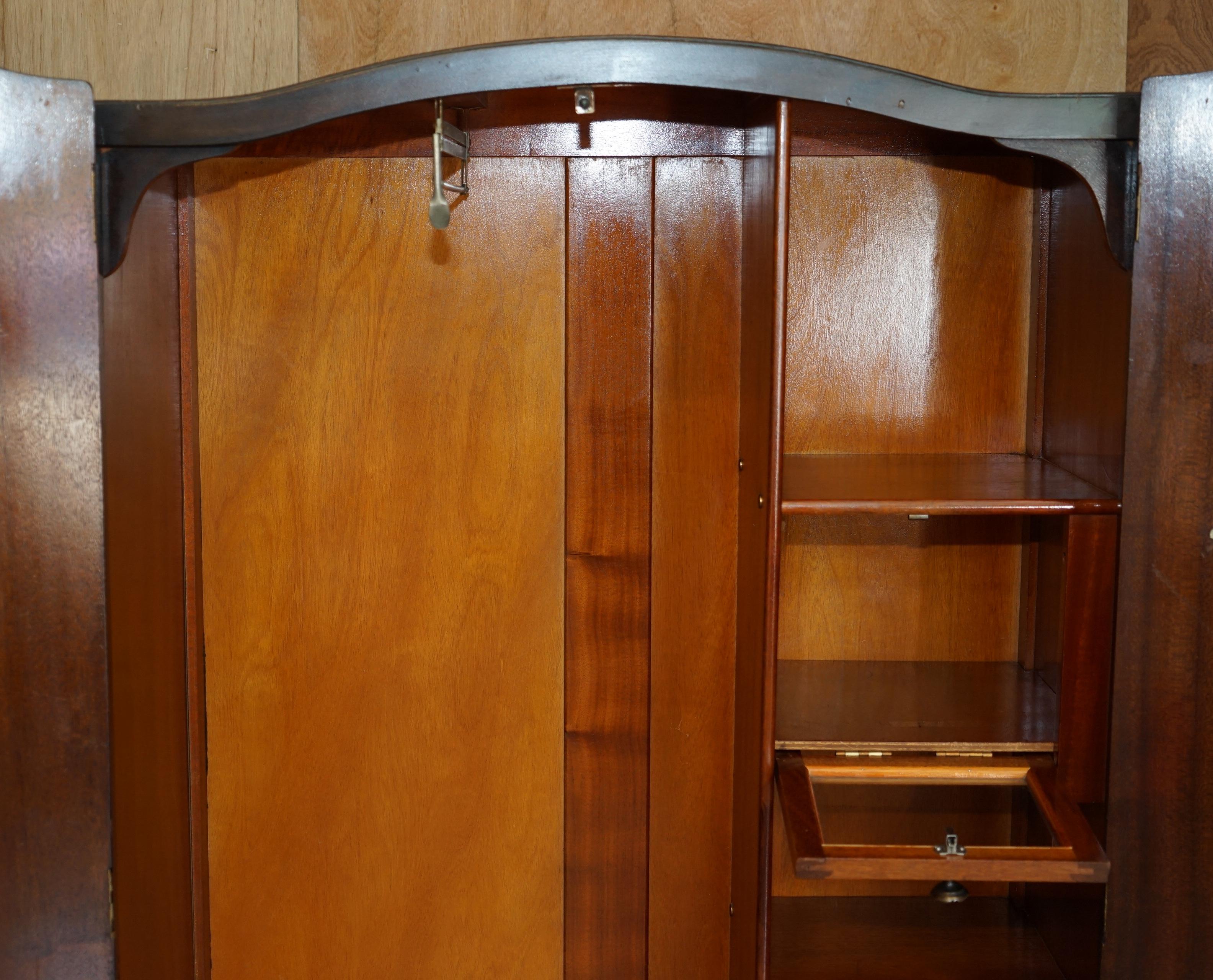 Mirror Very Large circa 1930's Maple & Co Burr Walnut Double Wardrobe Part of a Suite