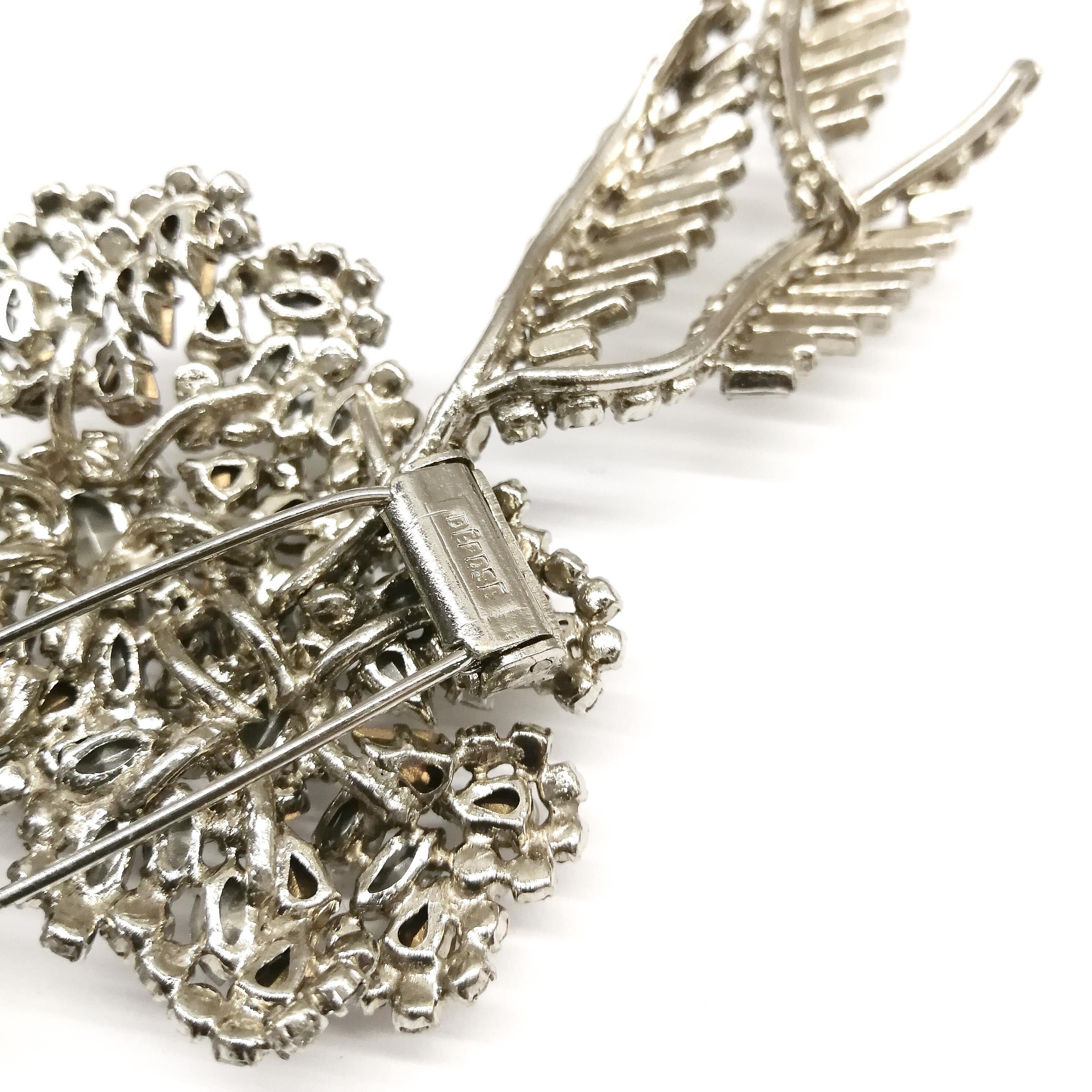 Very large clear and grey paste 'spray' brooch, Roger Jean-Pierre, France, 1960s 1