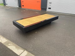 Very Large Coffee Table in Laminate and Suede, Around 1970