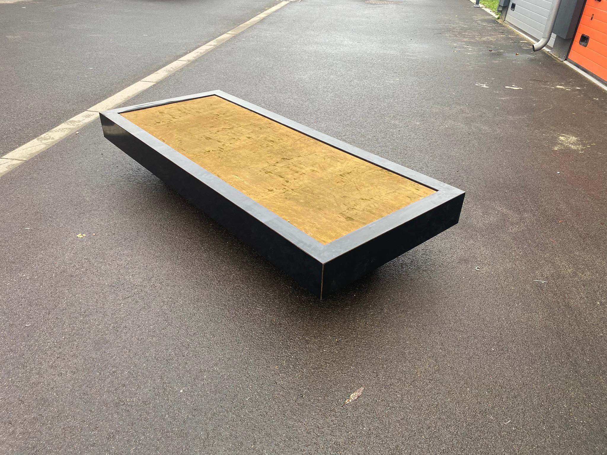 Late 20th Century Very Large Coffee Table in Laminate and Suede, Around 1970 For Sale