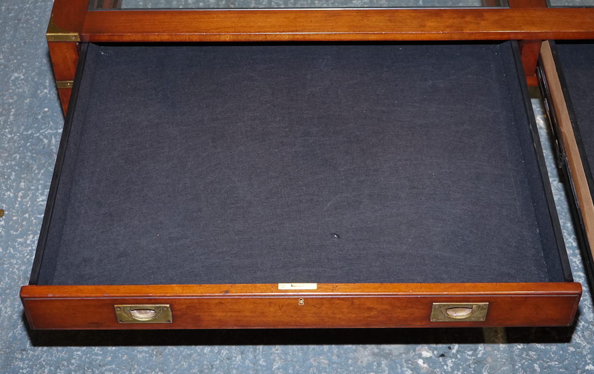 VERY LARGE COFFEE TABLE WITH INLAiD GLASS PANELS  MADE BY KENNEDY HARRODS For Sale 3