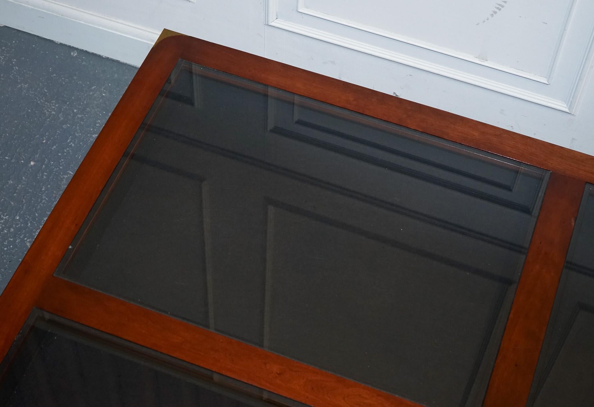 VERY LARGE COFFEE TABLE WITH INLAiD GLASS PANELS  MADE BY KENNEDY HARRODS For Sale 4