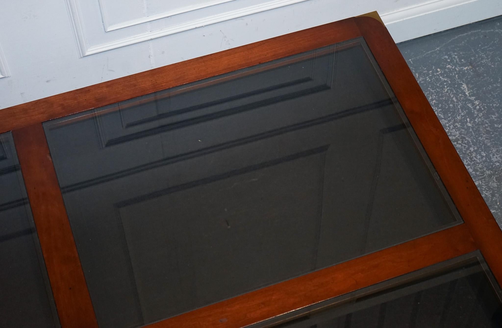 VERY LARGE COFFEE TABLE WITH INLAiD GLASS PANELS  MADE BY KENNEDY HARRODS For Sale 5