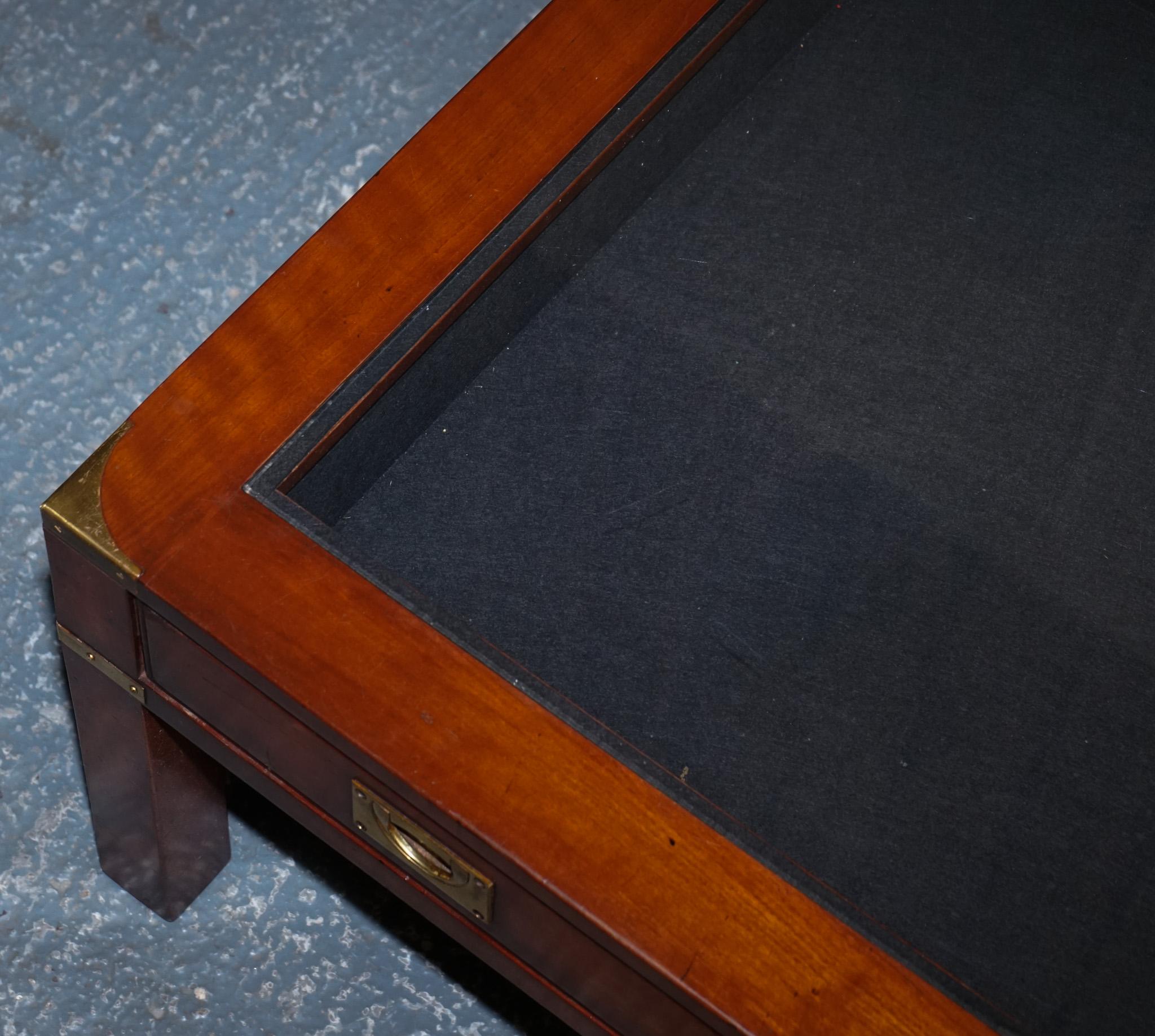 VERY LARGE COFFEE TABLE WITH INLAiD GLASS PANELS  MADE BY KENNEDY HARRODS For Sale 7