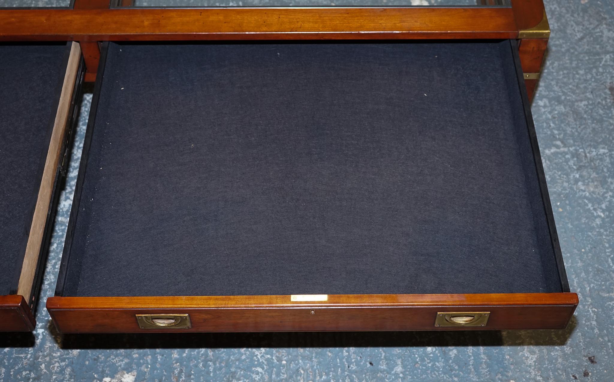 VERY LARGE COFFEE TABLE WITH INLAiD GLASS PANELS  MADE BY KENNEDY HARRODS For Sale 1