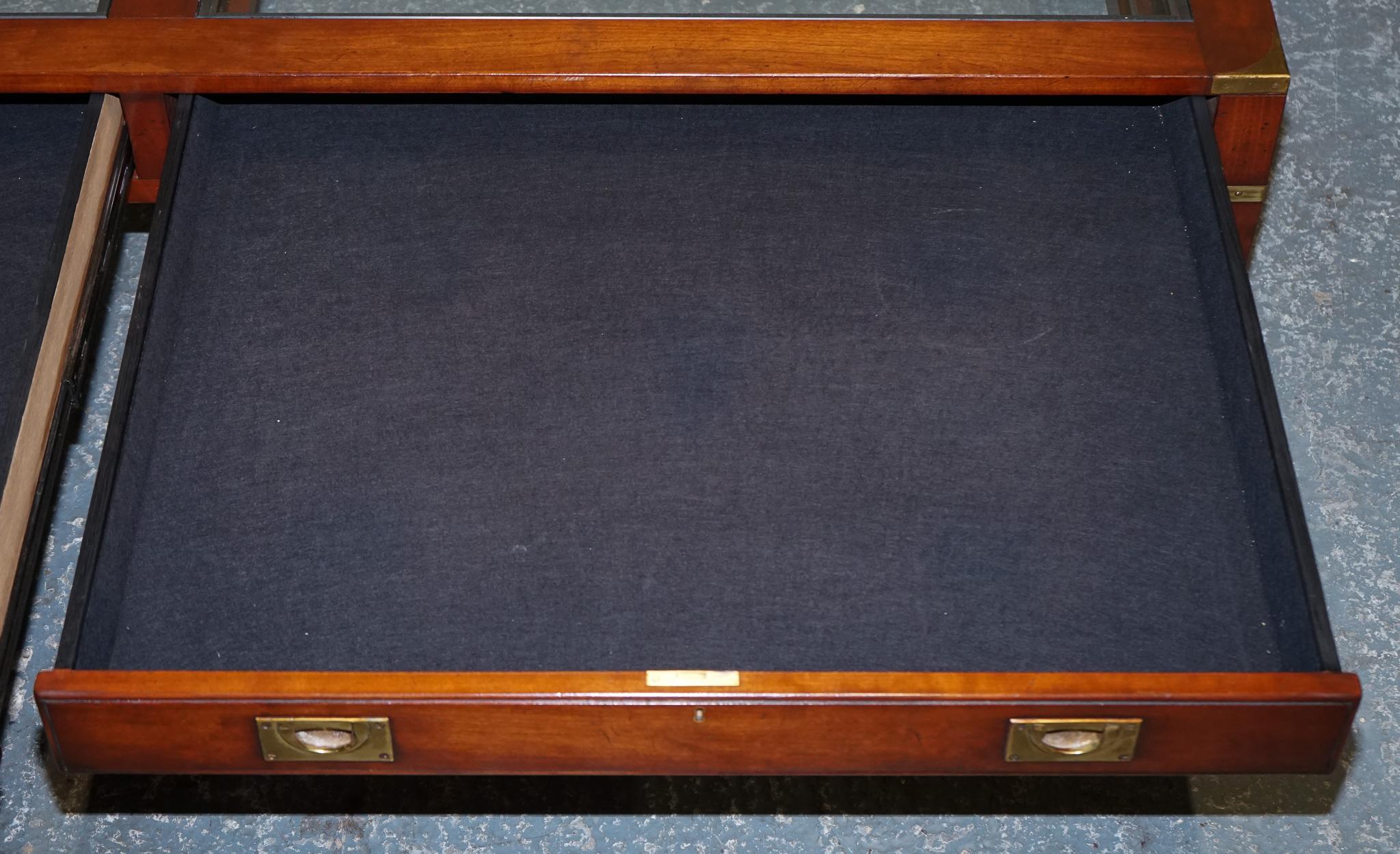 VERY LARGE COFFEE TABLE WITH INLAiD GLASS PANELS  MADE BY KENNEDY HARRODS For Sale 2
