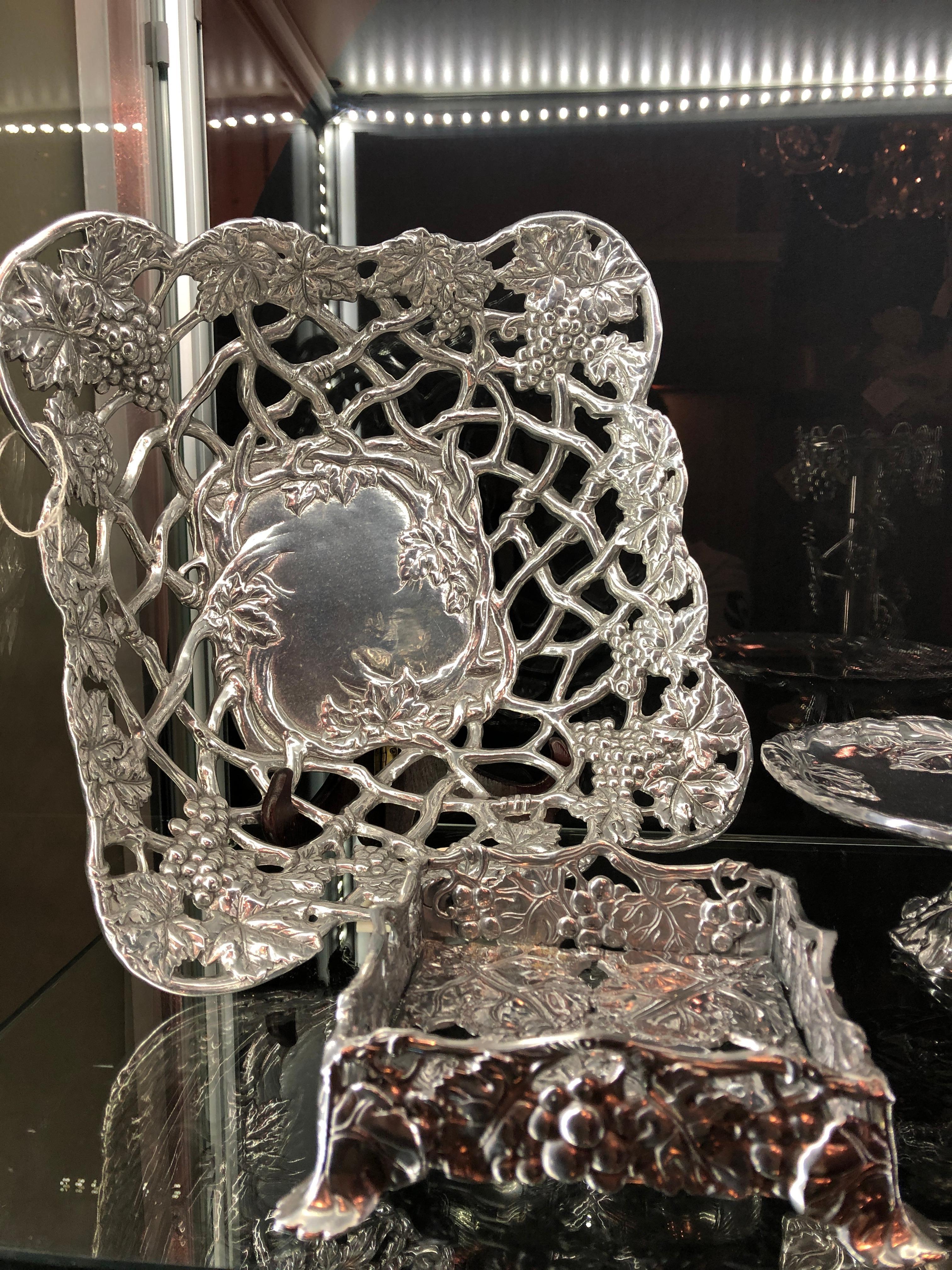 Very Large Collection of Arthur Court Pewter Trays, Candle Sticks, Serving Piece 6
