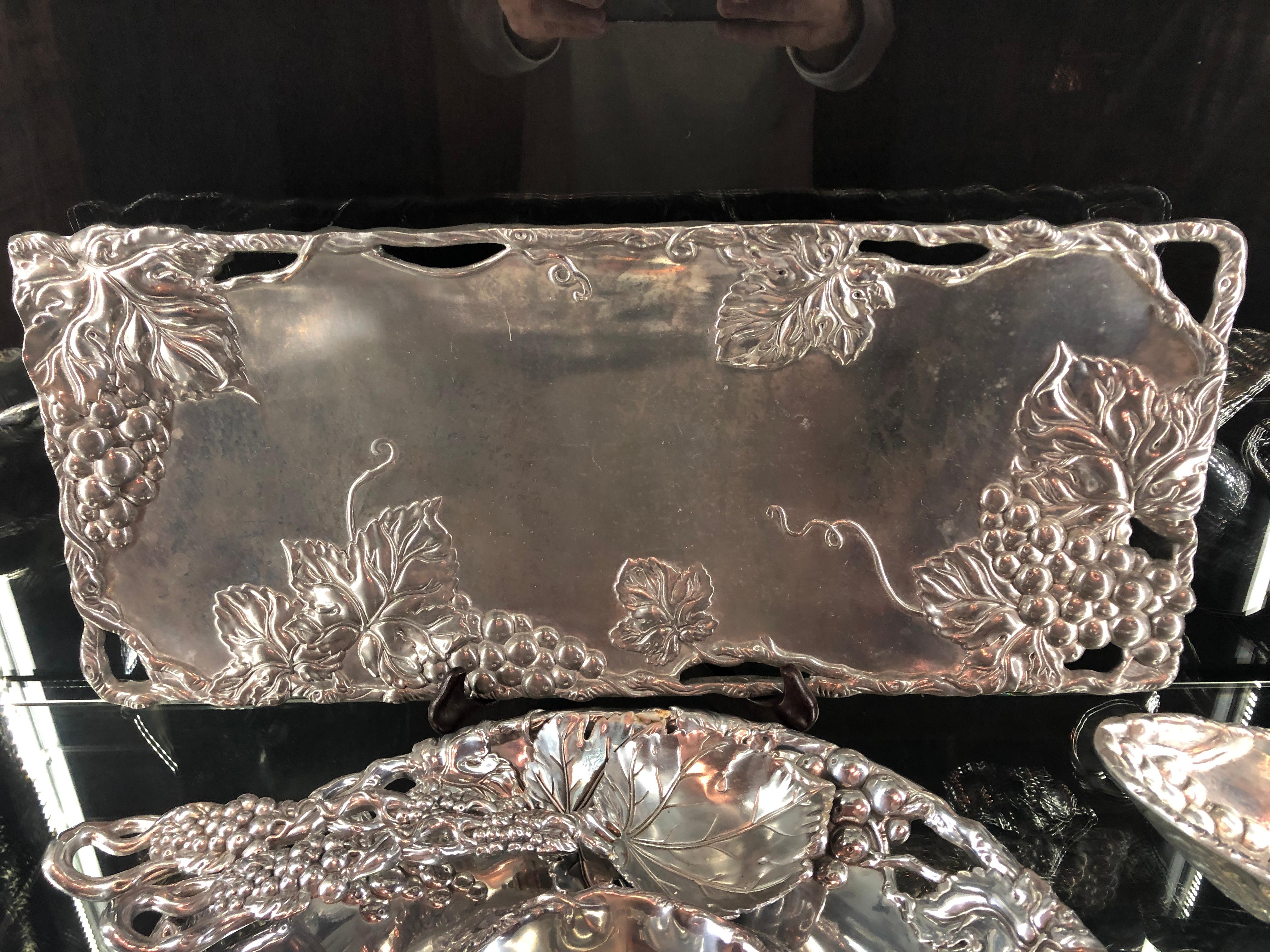 Very Large Collection of Arthur Court Pewter Trays, Candle Sticks, Serving Piece 2