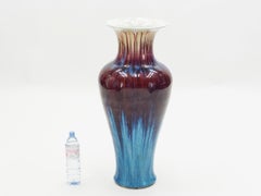 Very Large Colorful French Ceramic Vase, 1960s