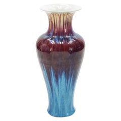 Very Large Colorful French Ceramic Vase, 1960s