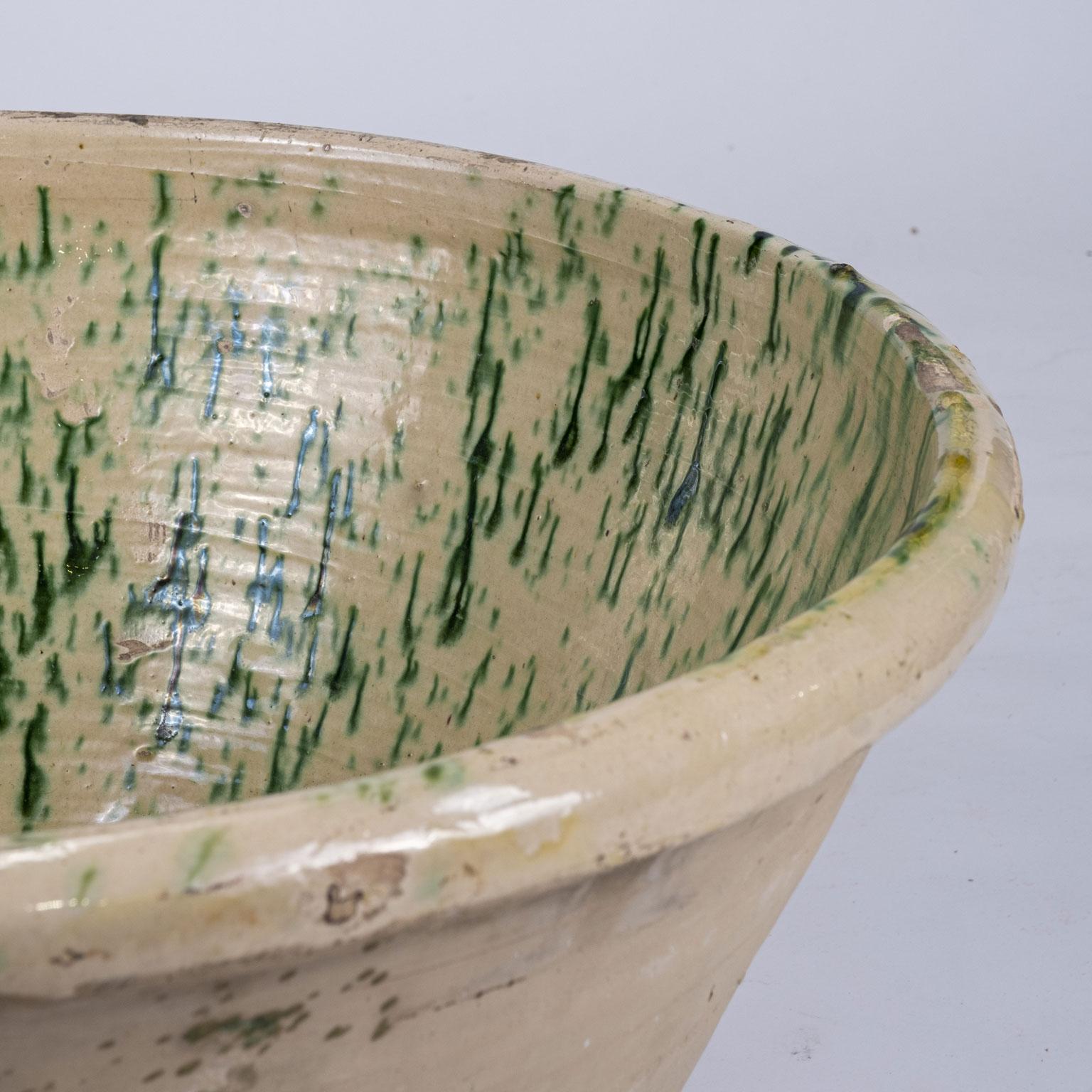 Hand-Crafted Very Large Colorful Glazed Earthenware Passata Bowl For Sale