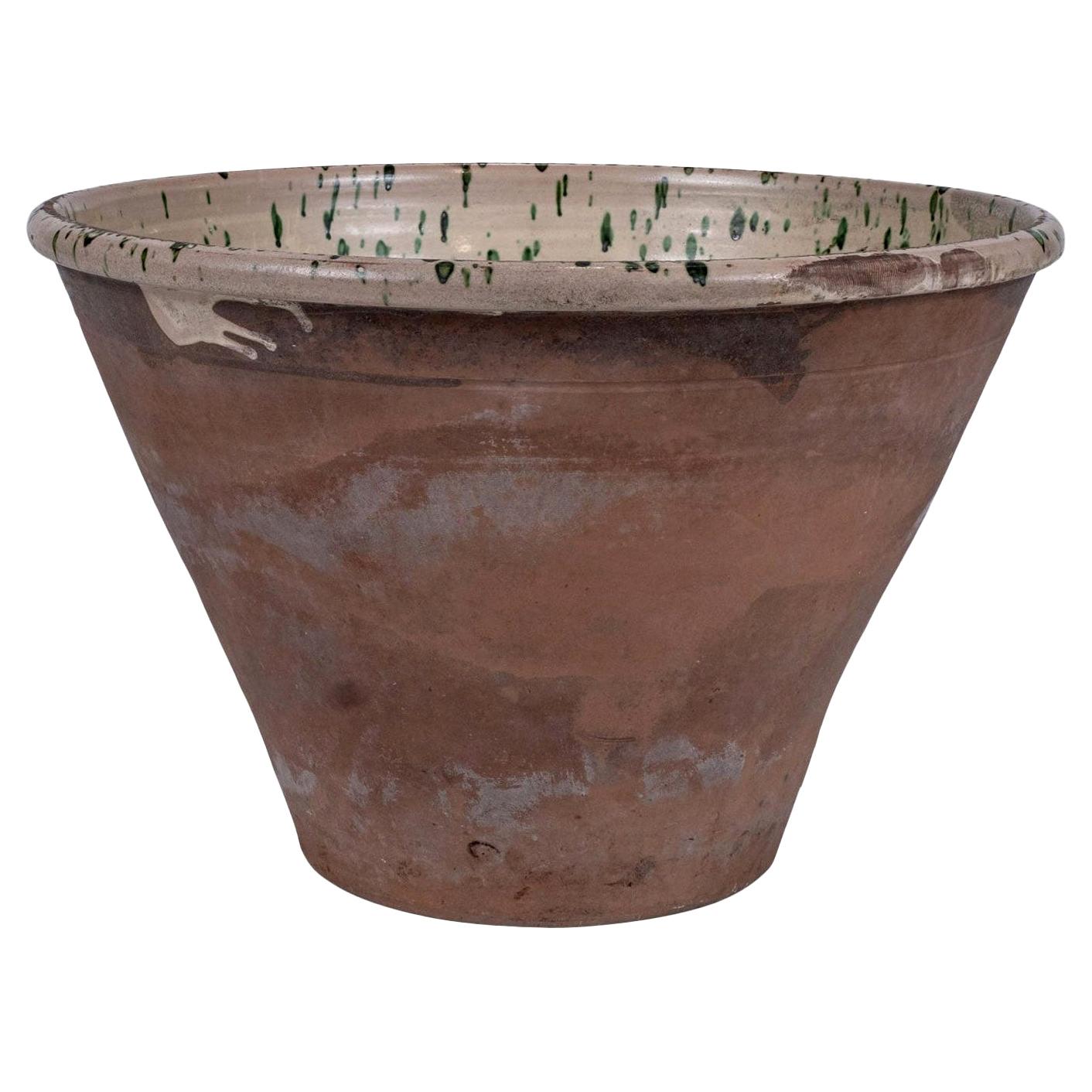Very Large Colorful Glazed Earthenware Passata Bowl For Sale