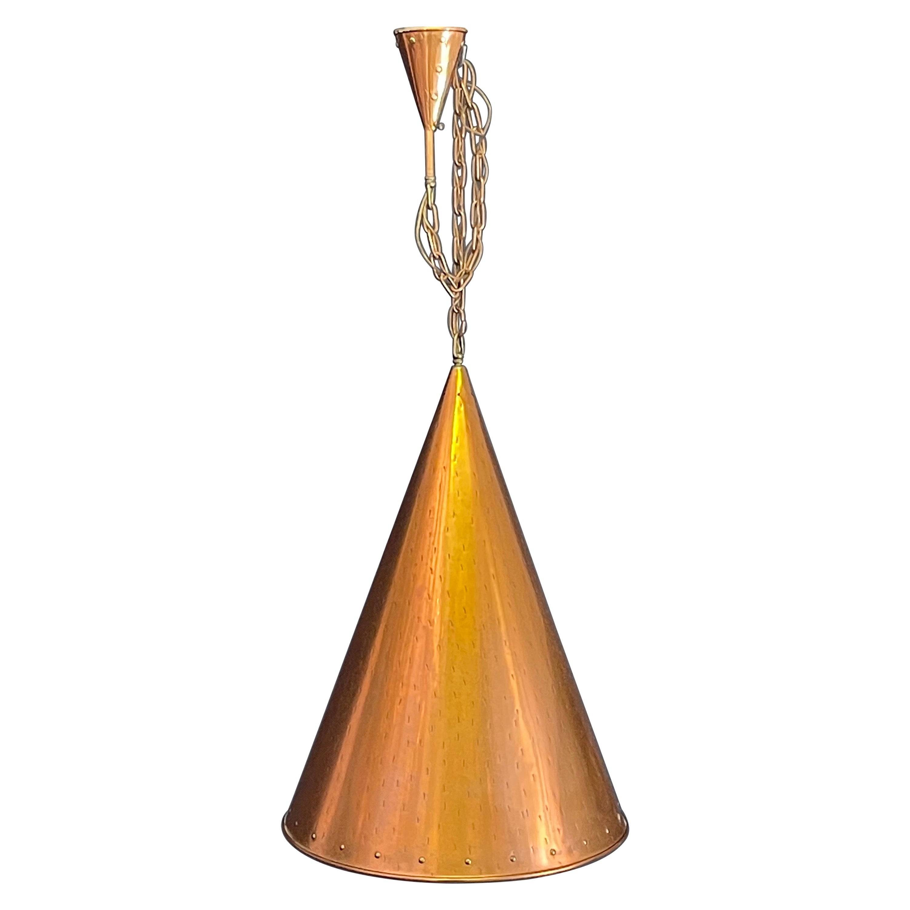 Very Large Copper Pendant, Denmark, circa 1960s